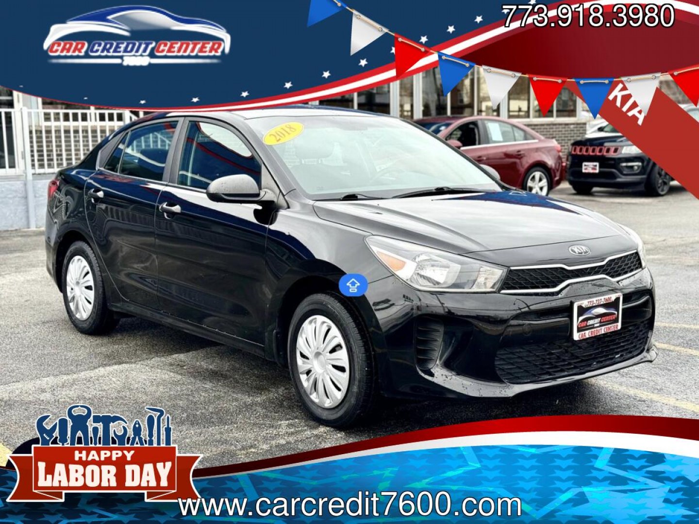 2018 BLACK Kia Rio S (3KPA24AB7JE) with an 1.6L L4 DOHC 16V engine, 6A transmission, located at 7600 S Western Ave., Chicago, IL, 60620, (773) 918-3980, 0.000000, 0.000000- Photo#0