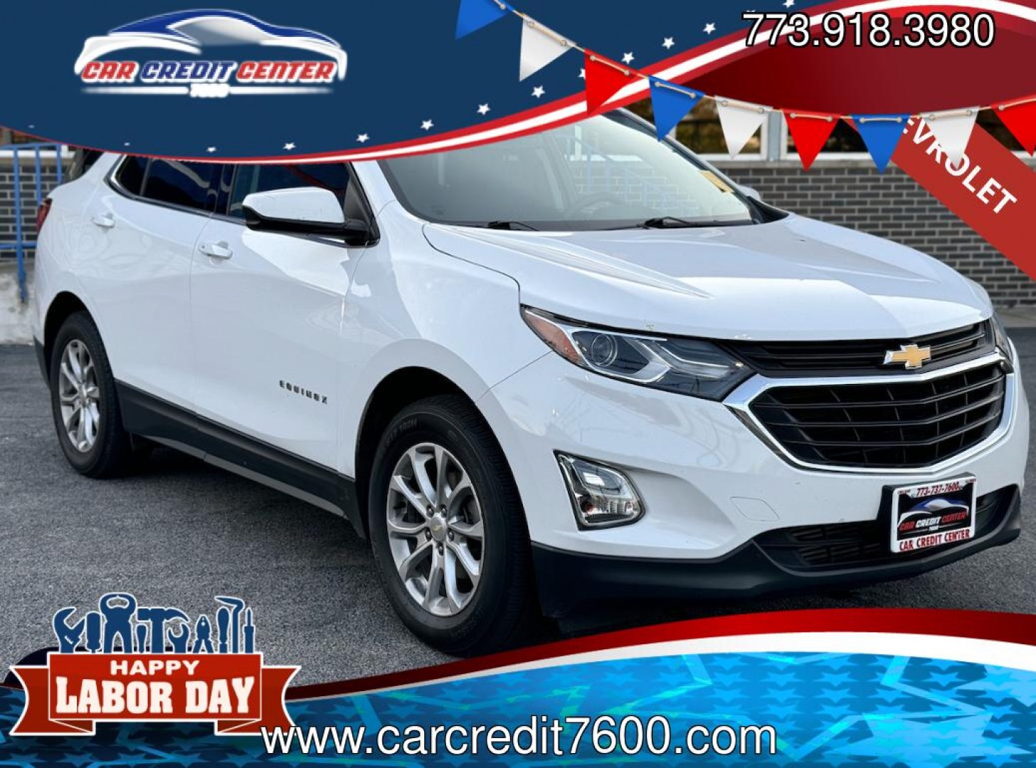 2019 WHITE Chevrolet Equinox LT 2WD (3GNAXKEV7KS) with an 1.5L L4 DIR DOHC 16V TURBO engine, 6A transmission, located at 7600 S Western Ave., Chicago, IL, 60620, (773) 918-3980, 0.000000, 0.000000- Photo#0