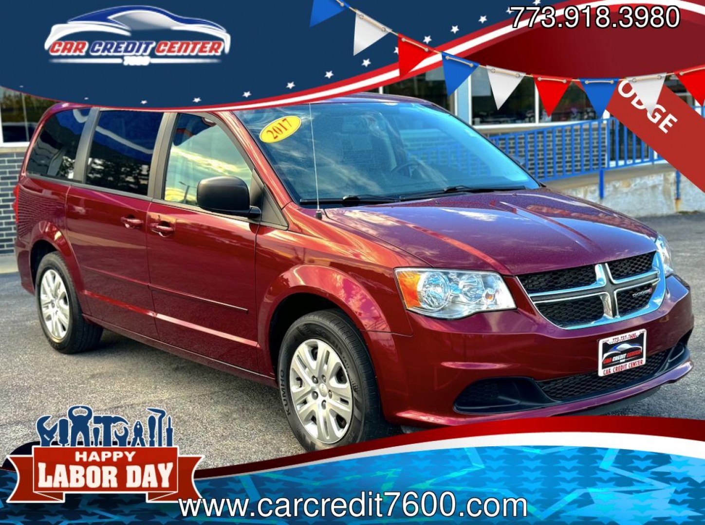 2017 RED Dodge Grand Caravan SE (2C4RDGBG7HR) with an 3.6L V6 DOHC 24V engine, 6A transmission, located at 7600 S Western Ave., Chicago, IL, 60620, (773) 918-3980, 0.000000, 0.000000- Photo#0