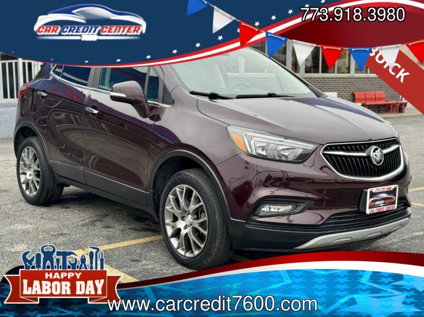 2017 BURGANDY Buick Encore Sport Touring AWD (KL4CJ2SB7HB) with an 1.4L L4 DOHC 16V TURBO engine, 6A transmission, located at 7600 S Western Ave., Chicago, IL, 60620, (773) 918-3980, 0.000000, 0.000000- Photo#0