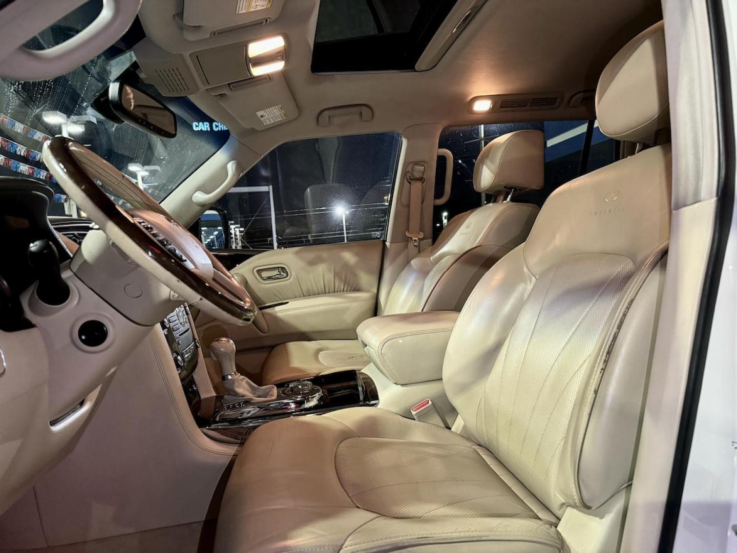 2012 WHITE Infiniti QX56 4WD (JN8AZ2NE4C9) with an 5.6L V8 DOHC 32V engine, 5-Speed Automatic transmission, located at 7600 S Western Ave., Chicago, IL, 60620, (773) 918-3980, 0.000000, 0.000000 - Photo#7