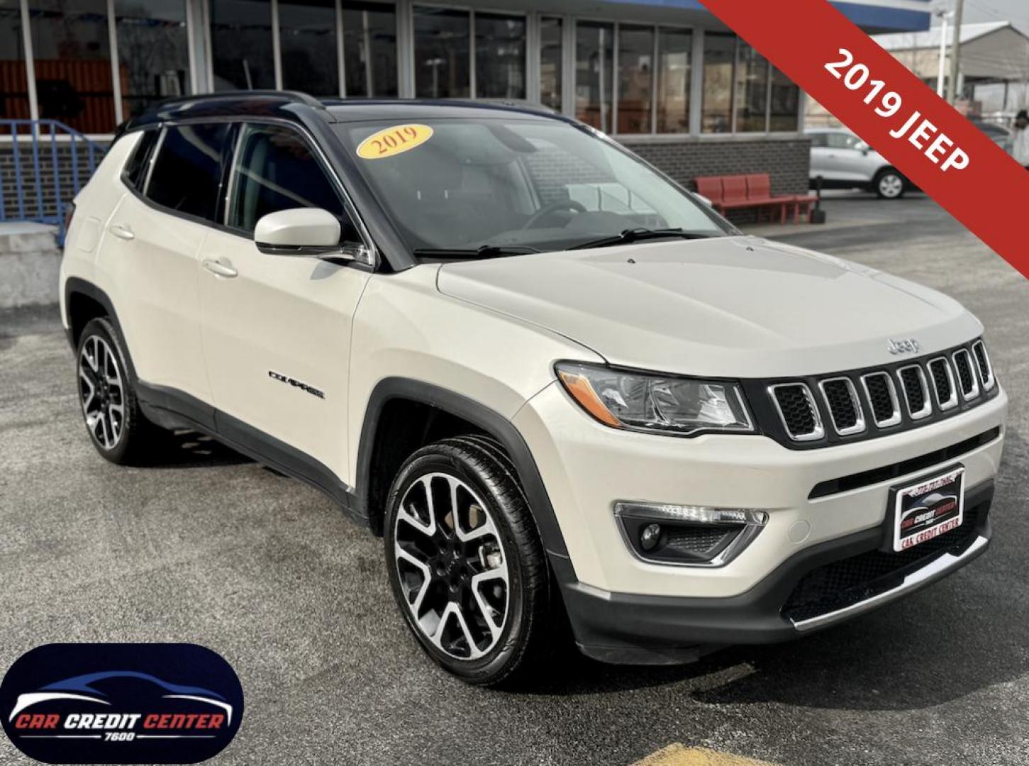 2019 WHITE Jeep Compass Limited 4WD (3C4NJDCB3KT) with an 2.4L L4 DOHC 16V engine, CVT transmission, located at 7600 S Western Ave., Chicago, IL, 60620, (773) 918-3980, 0.000000, 0.000000 - Photo#0