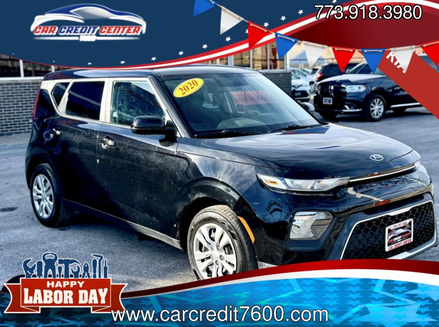 2020 BLACK Kia Soul S (KNDJ23AU9L7) with an 2.0L L4 DOHC 16V engine, CVT transmission, located at 7600 S Western Ave., Chicago, IL, 60620, (773) 918-3980, 0.000000, 0.000000- Photo#0