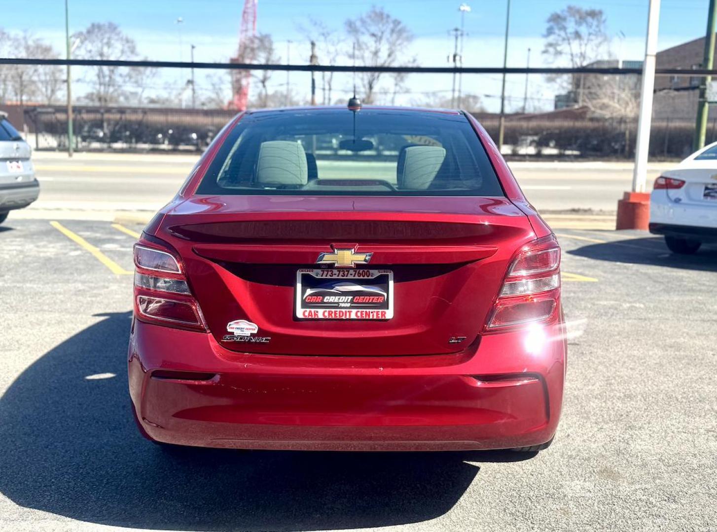 2019 RED Chevrolet Sonic LT Manual Sedan (1G1JD5SB2K4) with an 1.4L L4 DOHC 24V TURBO engine, 5M transmission, located at 7600 S Western Ave., Chicago, IL, 60620, (773) 918-3980, 0.000000, 0.000000 - Photo#3