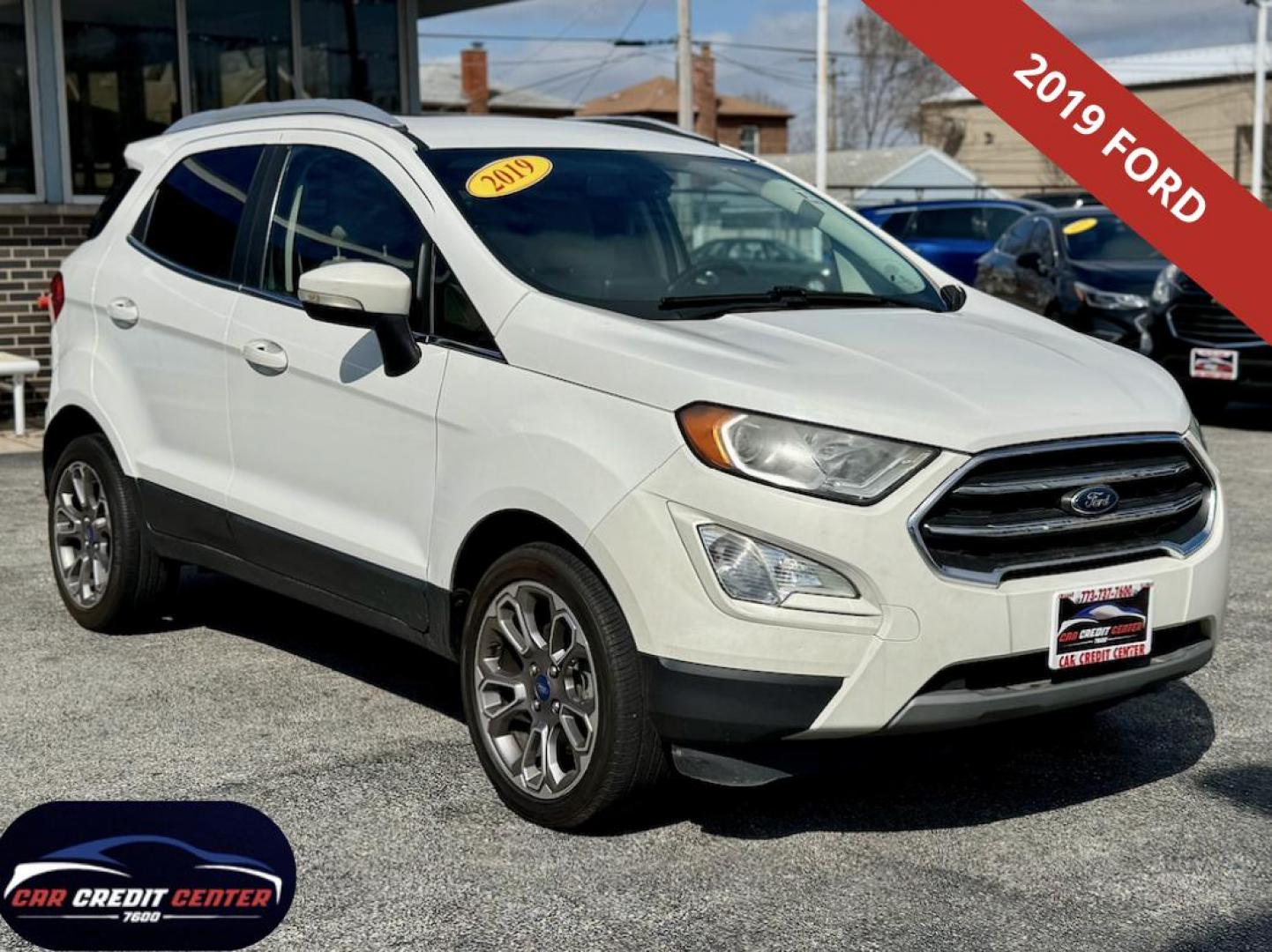 2019 WHITE Ford EcoSport Titanium (MAJ3S2KE6KC) with an 1.0L L3 engine, 6A transmission, located at 7600 S Western Ave., Chicago, IL, 60620, (773) 918-3980, 0.000000, 0.000000 - Photo#0