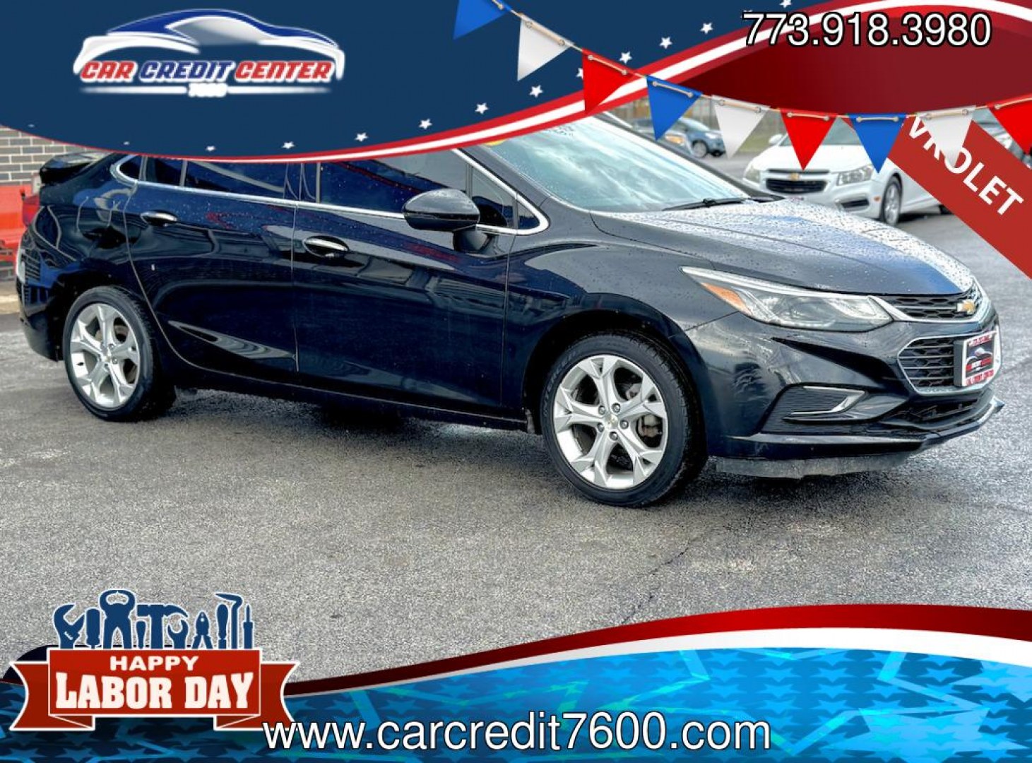 2017 BLACK Chevrolet Cruze Premier Auto (1G1BF5SM5H7) with an 1.4L L4 DOHC 16V TURBO engine, 6A transmission, located at 7600 S Western Ave., Chicago, IL, 60620, (773) 918-3980, 0.000000, 0.000000- Photo#0