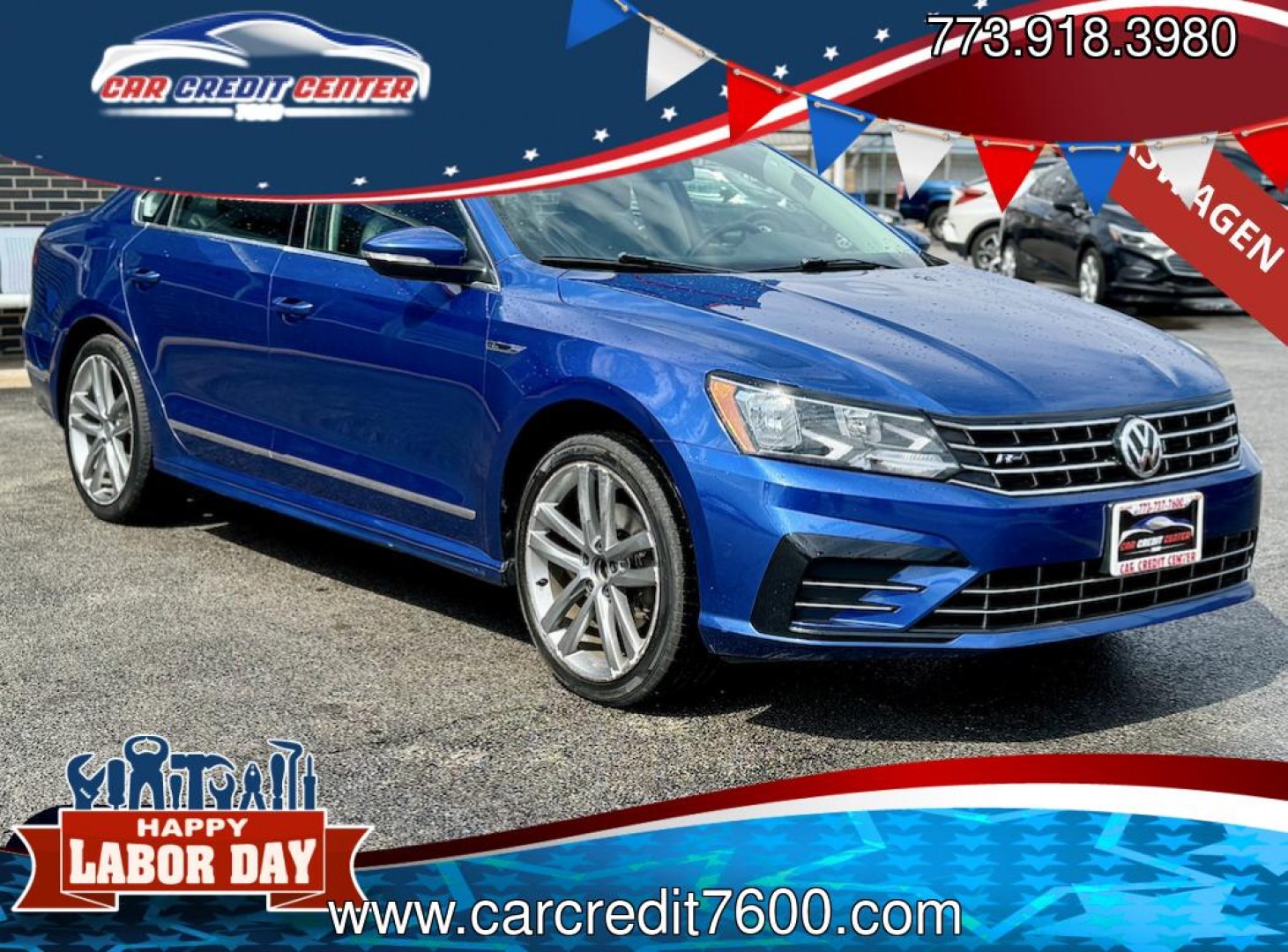 2017 BLUE Volkswagen Passat R-Line (1VWDT7A39HC) with an 1.8L L4 TURBO DIESEL engine, 6A transmission, located at 7600 S Western Ave., Chicago, IL, 60620, (773) 918-3980, 0.000000, 0.000000- Photo#0