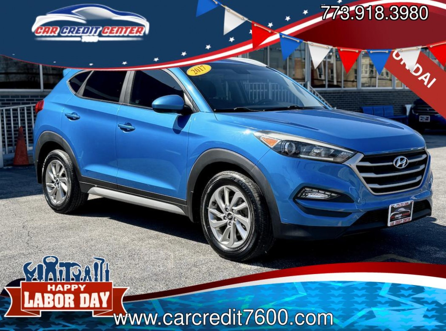 2017 BLUE Hyundai Tucson SE w/Preferred Package (KM8J33A45HU) with an 2.0L L4 DOHC 16V engine, 6A transmission, located at 7600 S Western Ave., Chicago, IL, 60620, (773) 918-3980, 0.000000, 0.000000- Photo#0