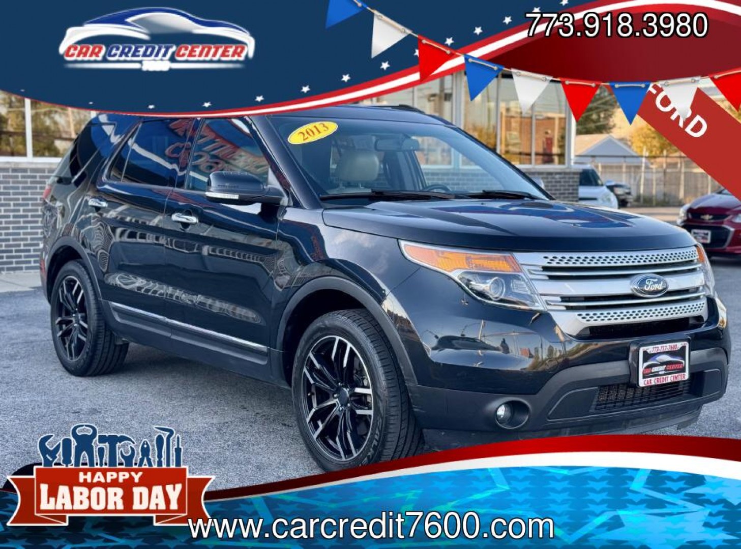 2013 BLACK Ford Explorer XLT FWD (1FM5K7D8XDG) with an 3.5L V6 DOHC 24V engine, 6-Speed Automatic transmission, located at 7600 S Western Ave., Chicago, IL, 60620, (773) 918-3980, 0.000000, 0.000000- Photo#0