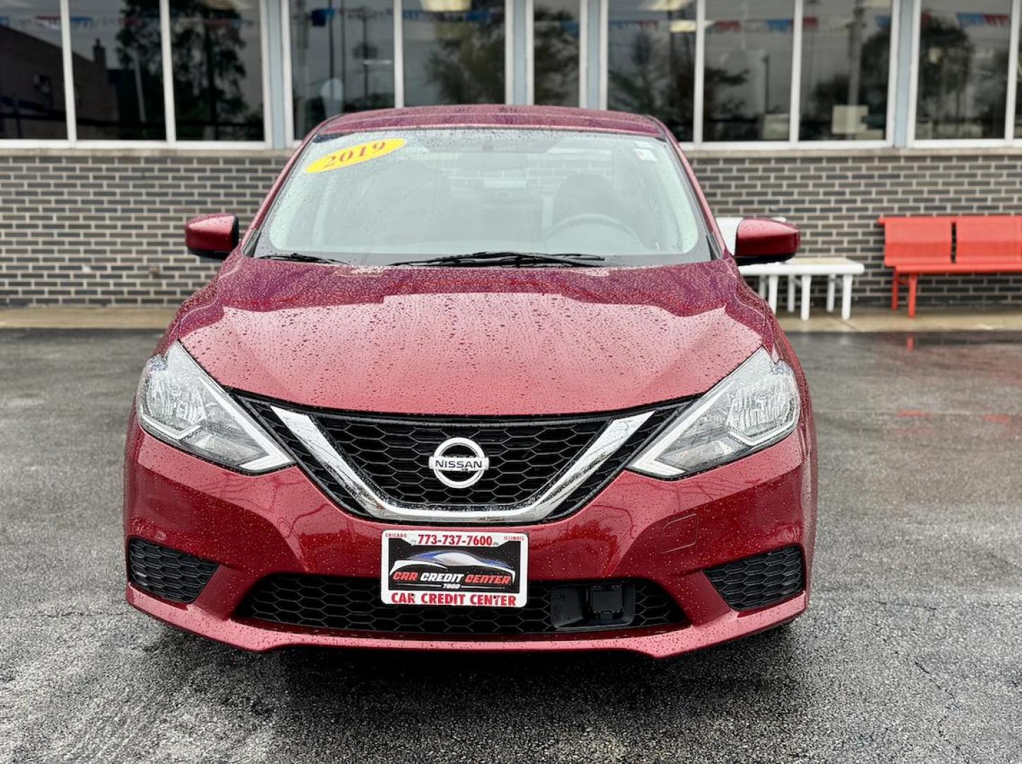 2019 RED Nissan Sentra S CVT (3N1AB7APXKY) with an 1.8L L4 SFI DOHC 16V engine, CVT transmission, located at 7600 S Western Ave., Chicago, IL, 60620, (773) 918-3980, 0.000000, 0.000000 - Photo#1