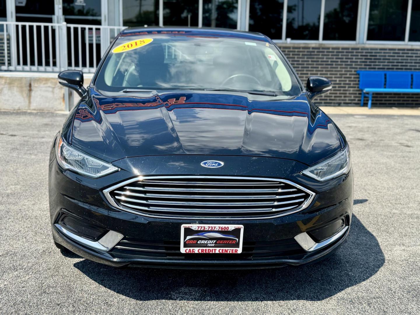 2018 BLACK Ford Fusion SE (3FA6P0HD1JR) with an 1.5L L4 DOHC 16V engine, 6A transmission, located at 7600 S Western Ave., Chicago, IL, 60620, (773) 918-3980, 0.000000, 0.000000 - Photo#1