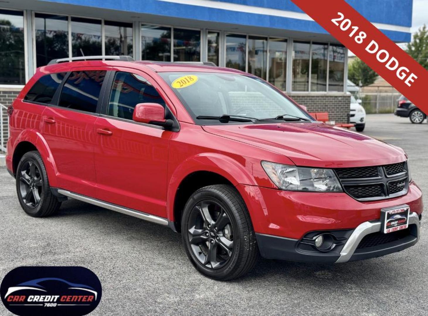2018 RED Dodge Journey Crossroad FWD (3C4PDCGG5JT) with an 3.6L V6 DOHC 24V engine, 4A transmission, located at 7600 S Western Ave., Chicago, IL, 60620, (773) 918-3980, 0.000000, 0.000000 - Photo#0