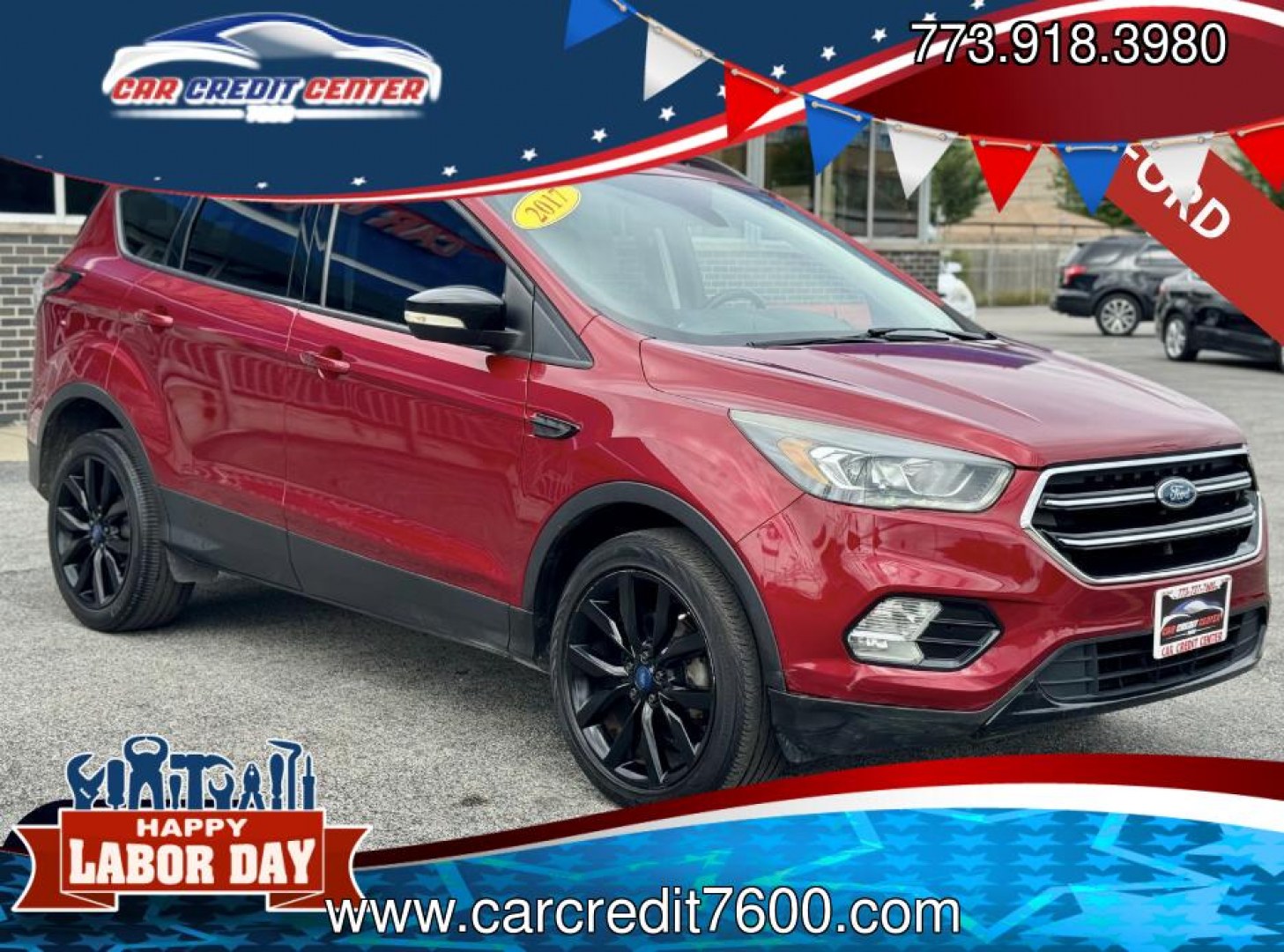 2017 RED Ford Escape Titanium FWD (1FMCU0JDXHU) with an 1.5L L4 DOHC 16V engine, 6A transmission, located at 7600 S Western Ave., Chicago, IL, 60620, (773) 918-3980, 0.000000, 0.000000- Photo#0