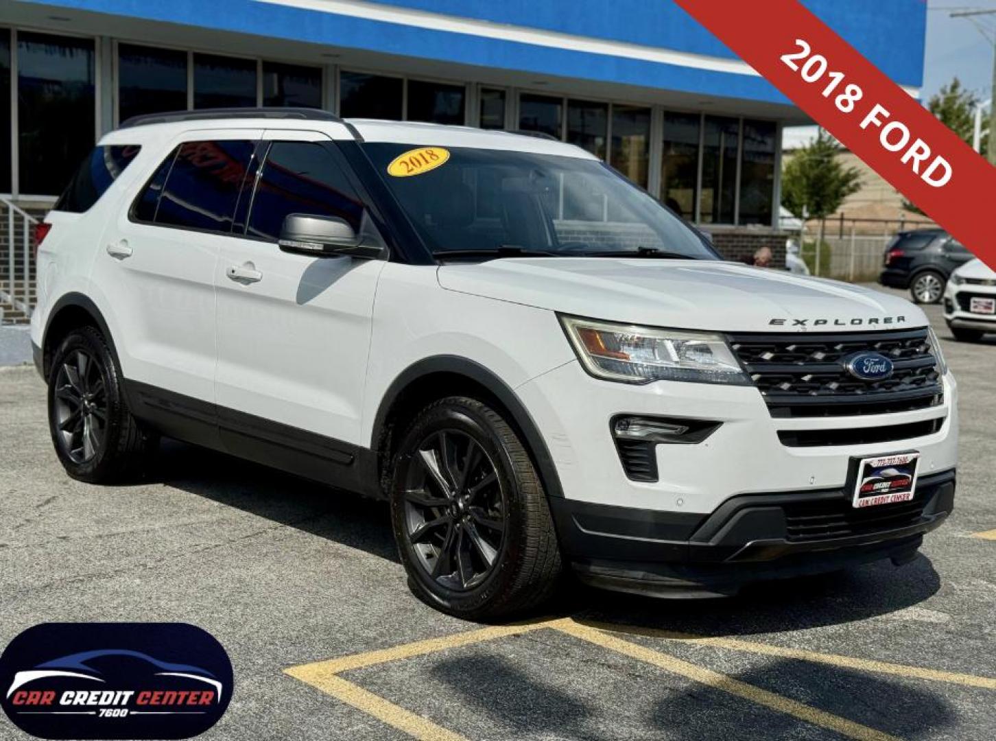 2018 WHITE Ford Explorer XLT FWD (1FM5K7DH7JG) with an 2.3L L4 DOHC 16V engine, 6A transmission, located at 7600 S Western Ave., Chicago, IL, 60620, (773) 918-3980, 0.000000, 0.000000 - Photo#0