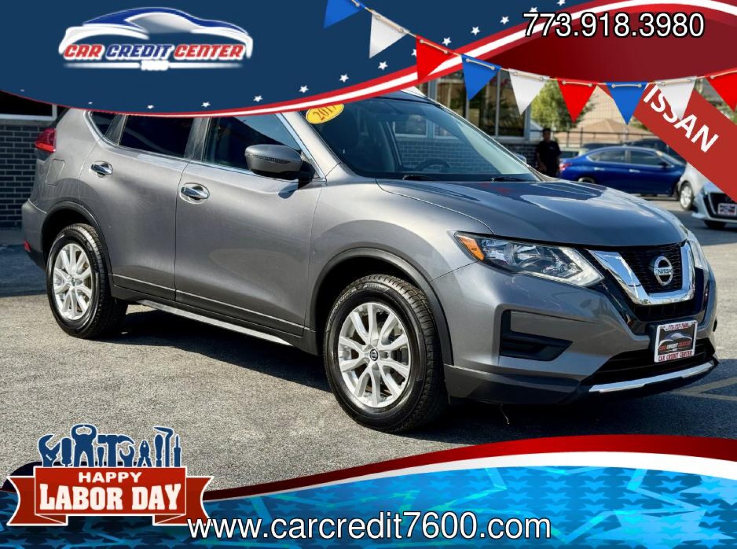 2017 GRAY Nissan Rogue S AWD (KNMAT2MV3HP) with an 2.5L L4 DOHC 16V engine, CVT transmission, located at 7600 S Western Ave., Chicago, IL, 60620, (773) 918-3980, 0.000000, 0.000000- Photo#0