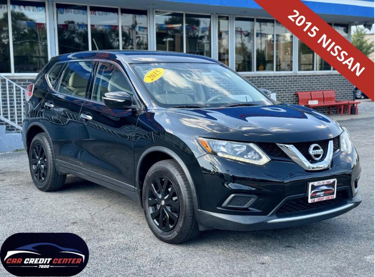 2015 BLACK Nissan Rogue S AWD (KNMAT2MV0FP) with an 2.5L L4 DOHC 16V engine, Continuously Variable Transmission transmission, located at 7600 S Western Ave., Chicago, IL, 60620, (773) 918-3980, 0.000000, 0.000000 - Photo#0