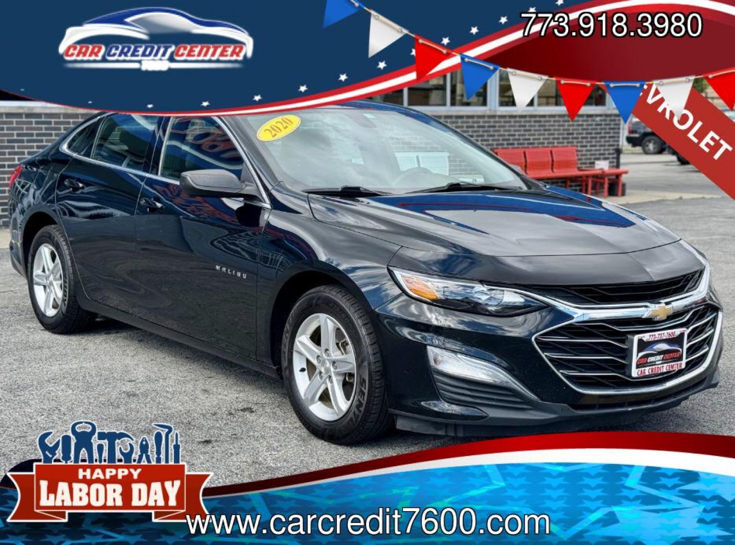 2020 BLACK Chevrolet Malibu LS (1G1ZB5ST1LF) with an 1.5L L4 DOHC 16V engine, 6A transmission, located at 7600 S Western Ave., Chicago, IL, 60620, (773) 918-3980, 0.000000, 0.000000- Photo#0
