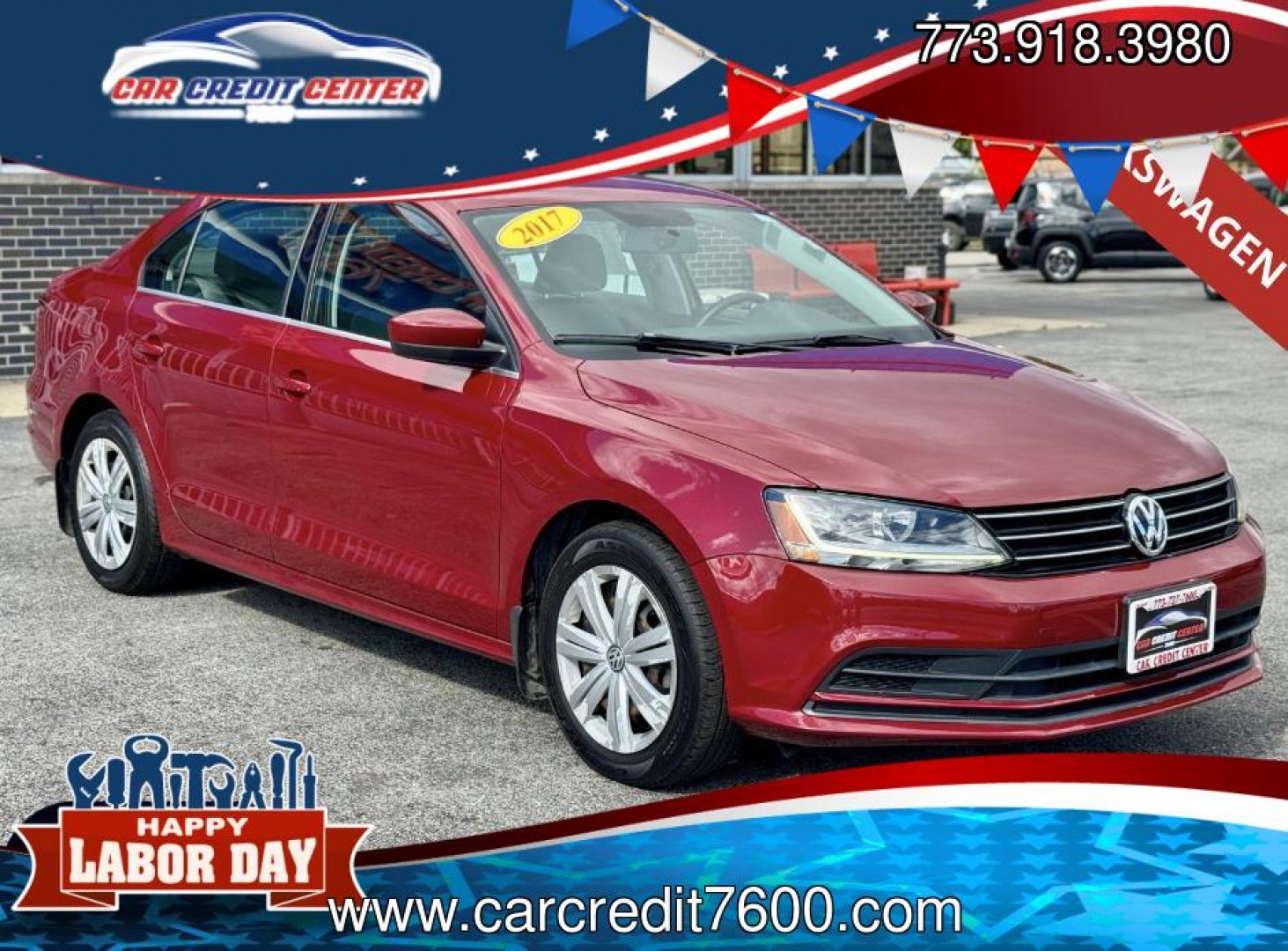2017 RED Volkswagen Jetta 1.4T S 6A (3VW2B7AJ5HM) with an 1.4L L4 DOHC 20V engine, 6A transmission, located at 7600 S Western Ave., Chicago, IL, 60620, (773) 918-3980, 0.000000, 0.000000- Photo#0