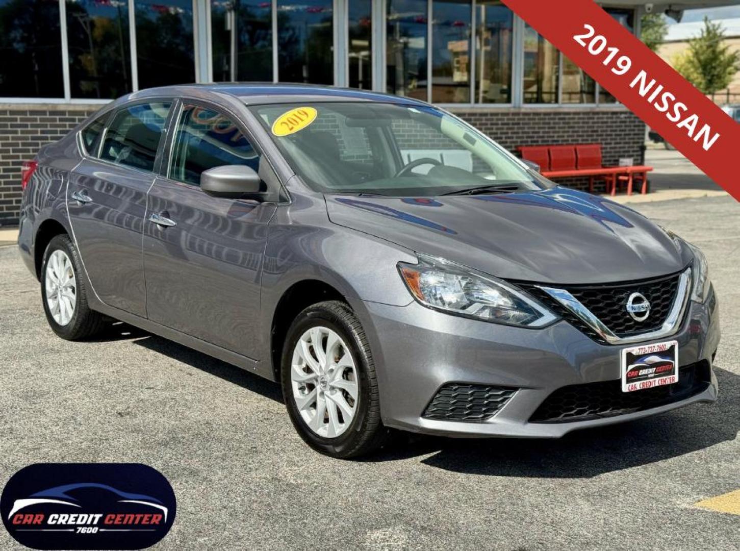 2019 GRAY Nissan Sentra S CVT (3N1AB7AP5KY) with an 1.8L L4 SFI DOHC 16V engine, CVT transmission, located at 7600 S Western Ave., Chicago, IL, 60620, (773) 918-3980, 0.000000, 0.000000 - Photo#0
