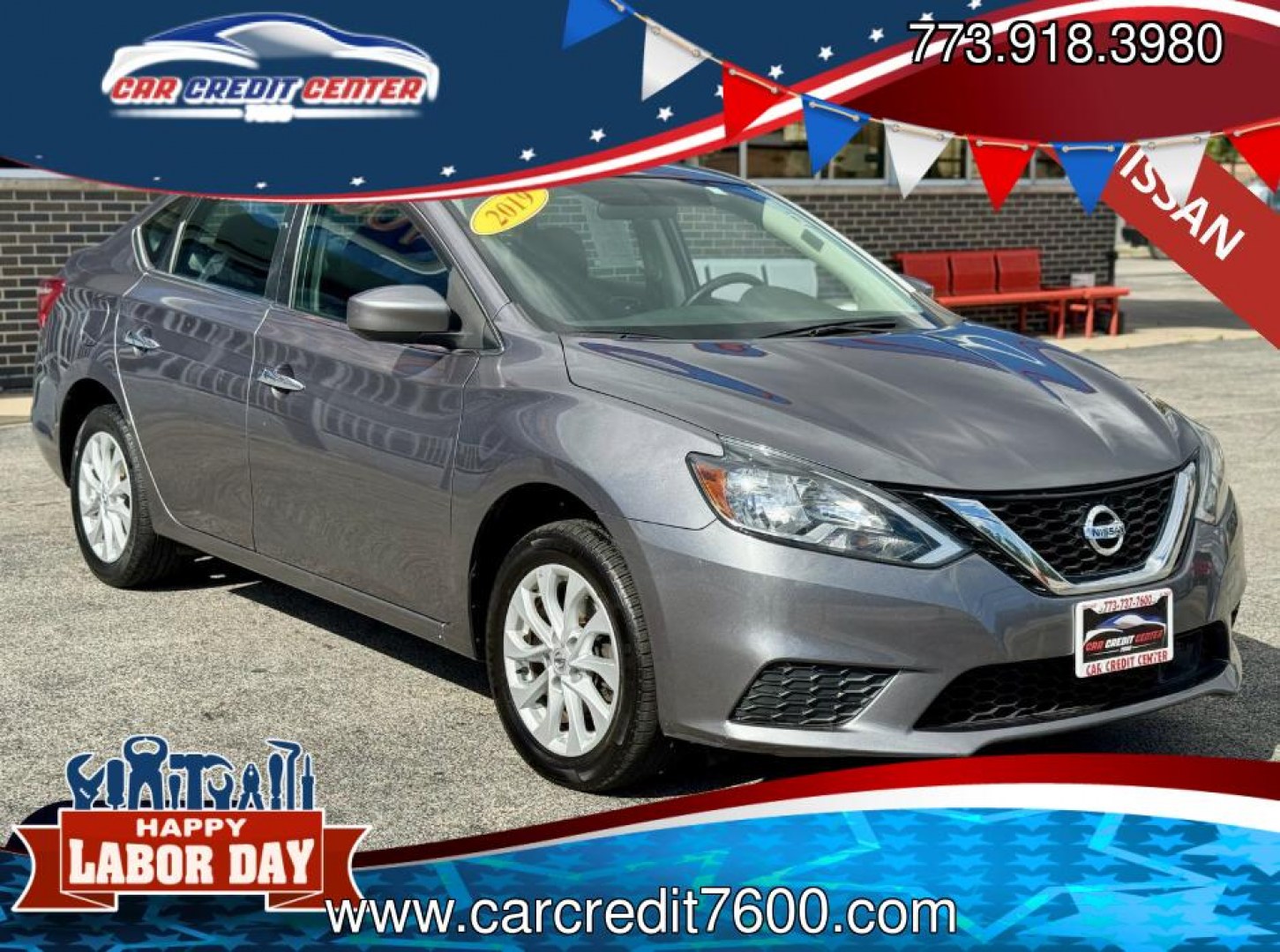 2019 GRAY Nissan Sentra S CVT (3N1AB7AP5KY) with an 1.8L L4 SFI DOHC 16V engine, CVT transmission, located at 7600 S Western Ave., Chicago, IL, 60620, (773) 918-3980, 0.000000, 0.000000- Photo#0