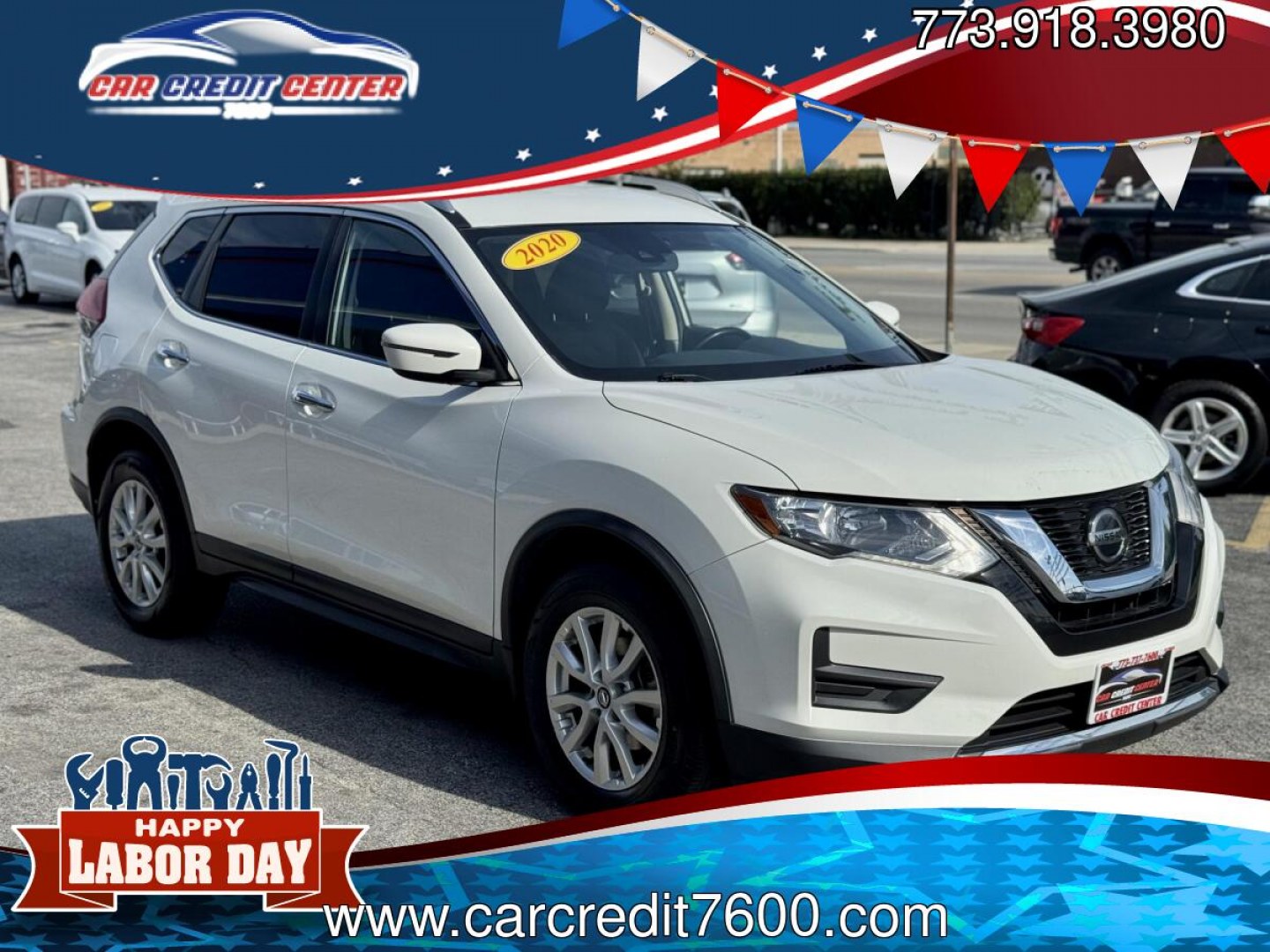 2020 WHITE Nissan Rogue S AWD (JN8AT2MV3LW) with an 2.5L L4 DOHC 16V engine, CVT transmission, located at 7600 S Western Ave., Chicago, IL, 60620, (773) 918-3980, 0.000000, 0.000000- Photo#0