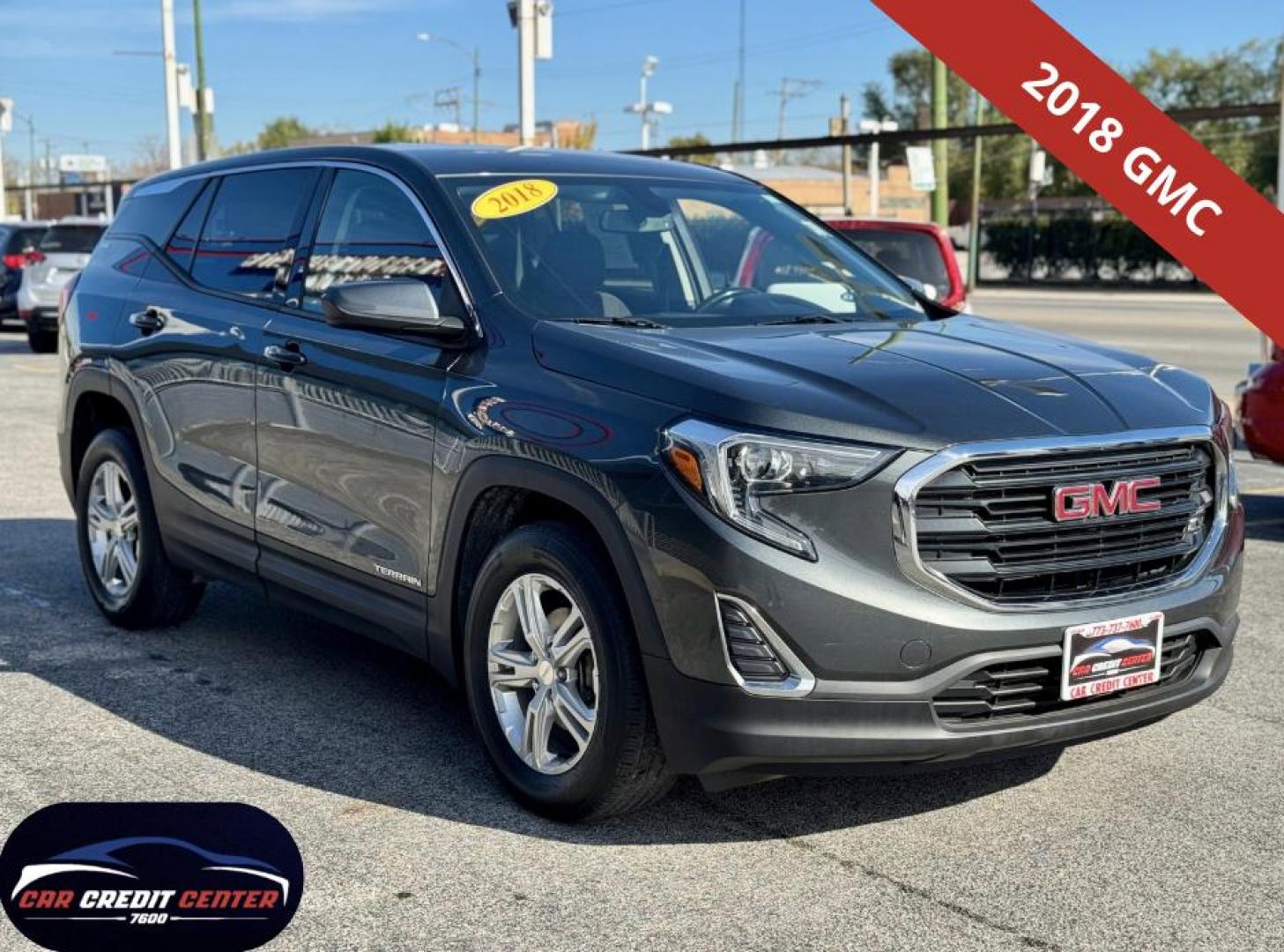 2018 GRAY GMC Terrain SLE (3GKALMEVXJL) with an 1.4L L4 DOHC 16V TURBO engine, 6A transmission, located at 7600 S Western Ave., Chicago, IL, 60620, (773) 918-3980, 0.000000, 0.000000 - Photo#0