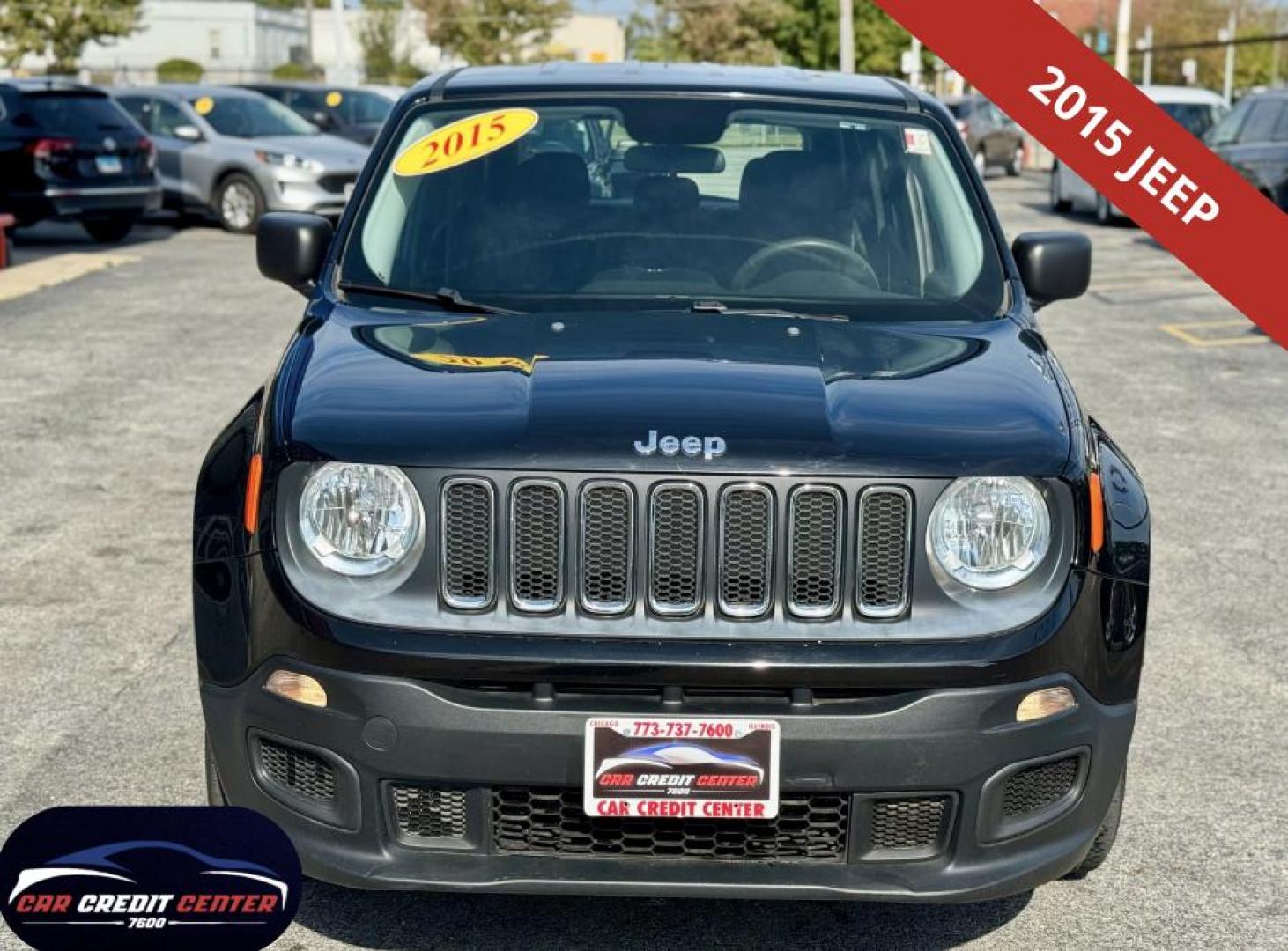 2015 BLACK Jeep Renegade Sport FWD (ZACCJAAT4FP) with an 2.4L L4 engine, 6-Speed Manual transmission, located at 7600 S Western Ave., Chicago, IL, 60620, (773) 918-3980, 0.000000, 0.000000 - Photo#0