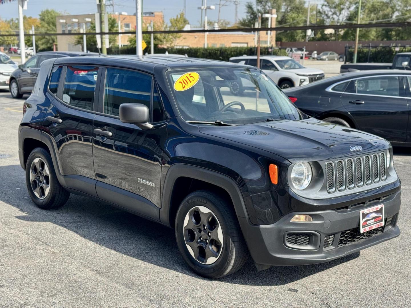 2015 BLACK Jeep Renegade Sport FWD (ZACCJAAT4FP) with an 2.4L L4 engine, 6-Speed Manual transmission, located at 7600 S Western Ave., Chicago, IL, 60620, (773) 918-3980, 0.000000, 0.000000 - Photo#1