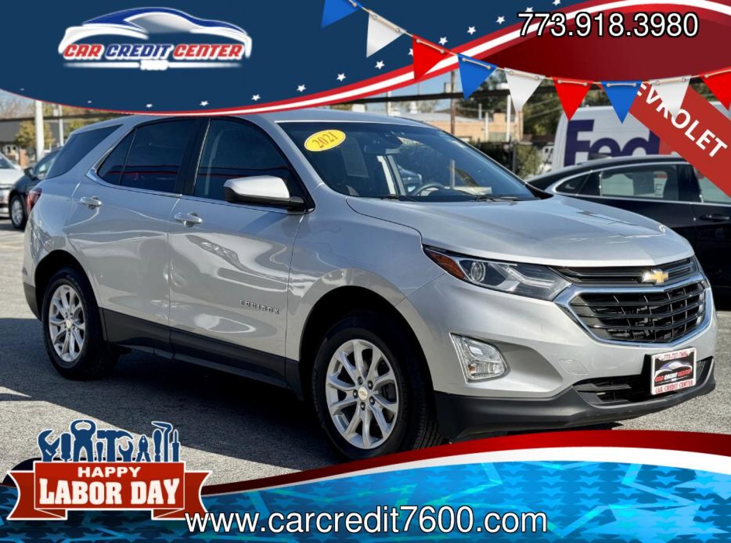 2021 SILVER Chevrolet Equinox LT AWD (3GNAXUEV9MS) with an 1.5L L4 DOHC 16V TURBO engine, 6A transmission, located at 7600 S Western Ave., Chicago, IL, 60620, (773) 918-3980, 0.000000, 0.000000- Photo#0