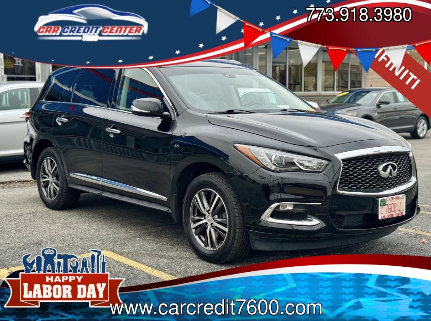 2017 BLACK Infiniti QX60 Base AWD (5N1DL0MM7HC) with an 3.5L V6 DOHC 24V engine, CVT transmission, located at 7600 S Western Ave., Chicago, IL, 60620, (773) 918-3980, 0.000000, 0.000000- Photo#0