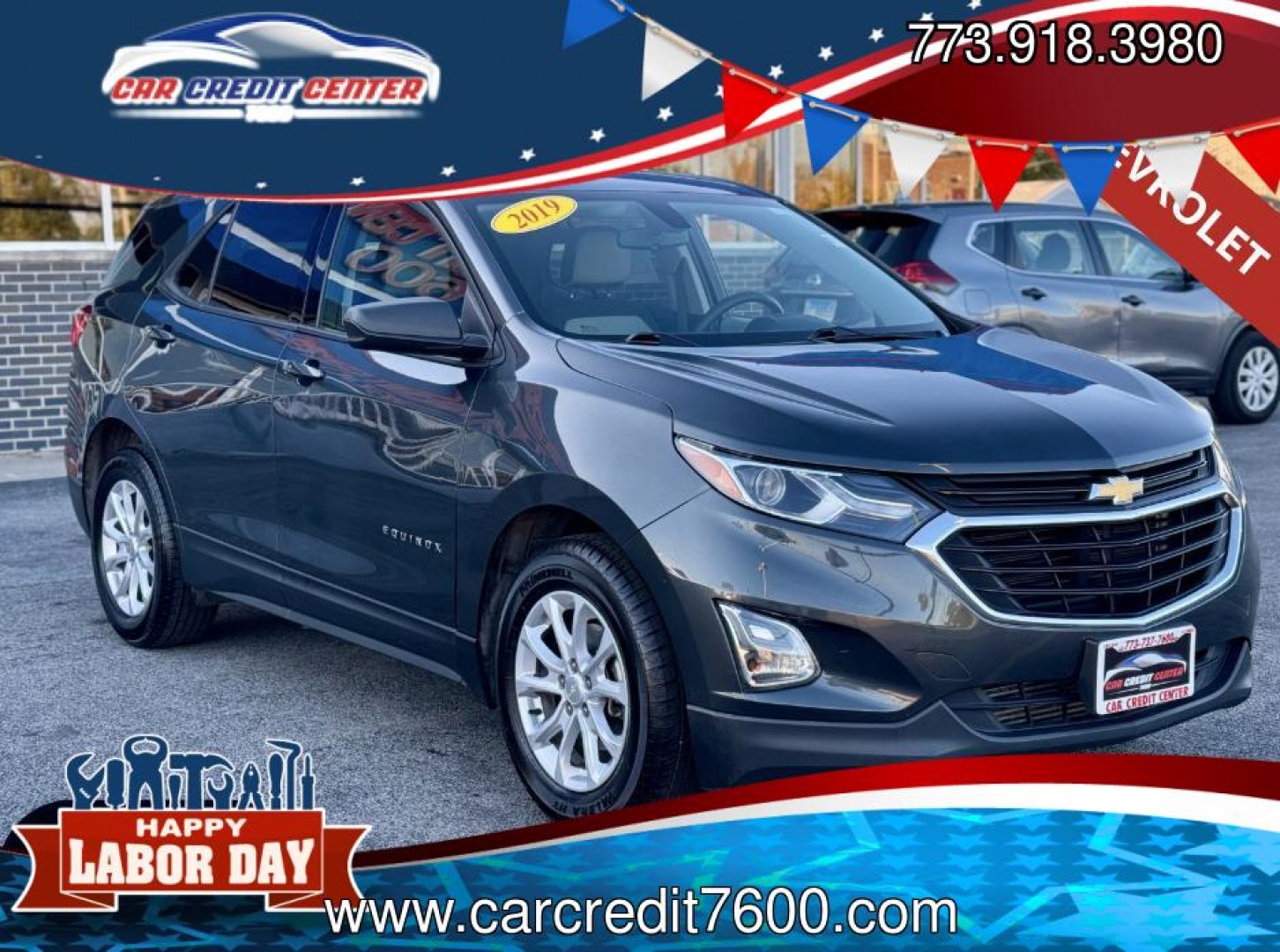 2019 GRAY Chevrolet Equinox LS 2WD (3GNAXHEV7KS) with an 1.5L L4 DIR DOHC 16V TURBO engine, 6A transmission, located at 7600 S Western Ave., Chicago, IL, 60620, (773) 918-3980, 0.000000, 0.000000- Photo#0