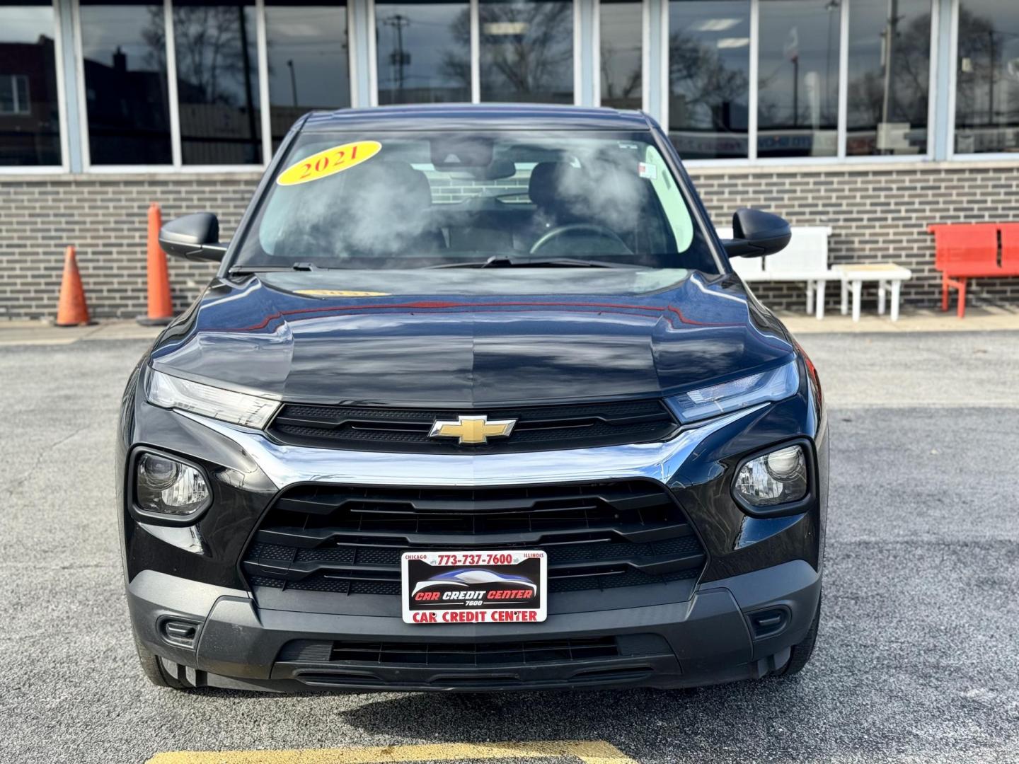 2021 BLACK Chevrolet Trailblazer LS (KL79MMS27MB) with an 1.2L L3 DOHC 12V engine, 9A transmission, located at 7600 S Western Ave., Chicago, IL, 60620, (773) 918-3980, 0.000000, 0.000000 - Photo#1
