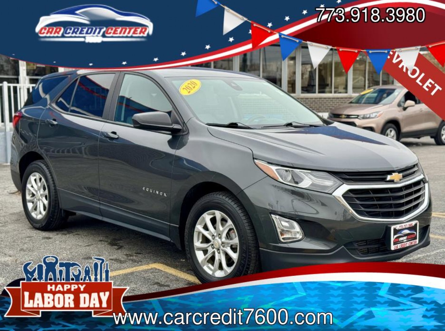2020 GRAY Chevrolet Equinox 1FL AWD (2GNAX5EV3L6) with an 1.5L L4 DIR DOHC 16V TURBO engine, 6A transmission, located at 7600 S Western Ave., Chicago, IL, 60620, (773) 918-3980, 0.000000, 0.000000- Photo#0