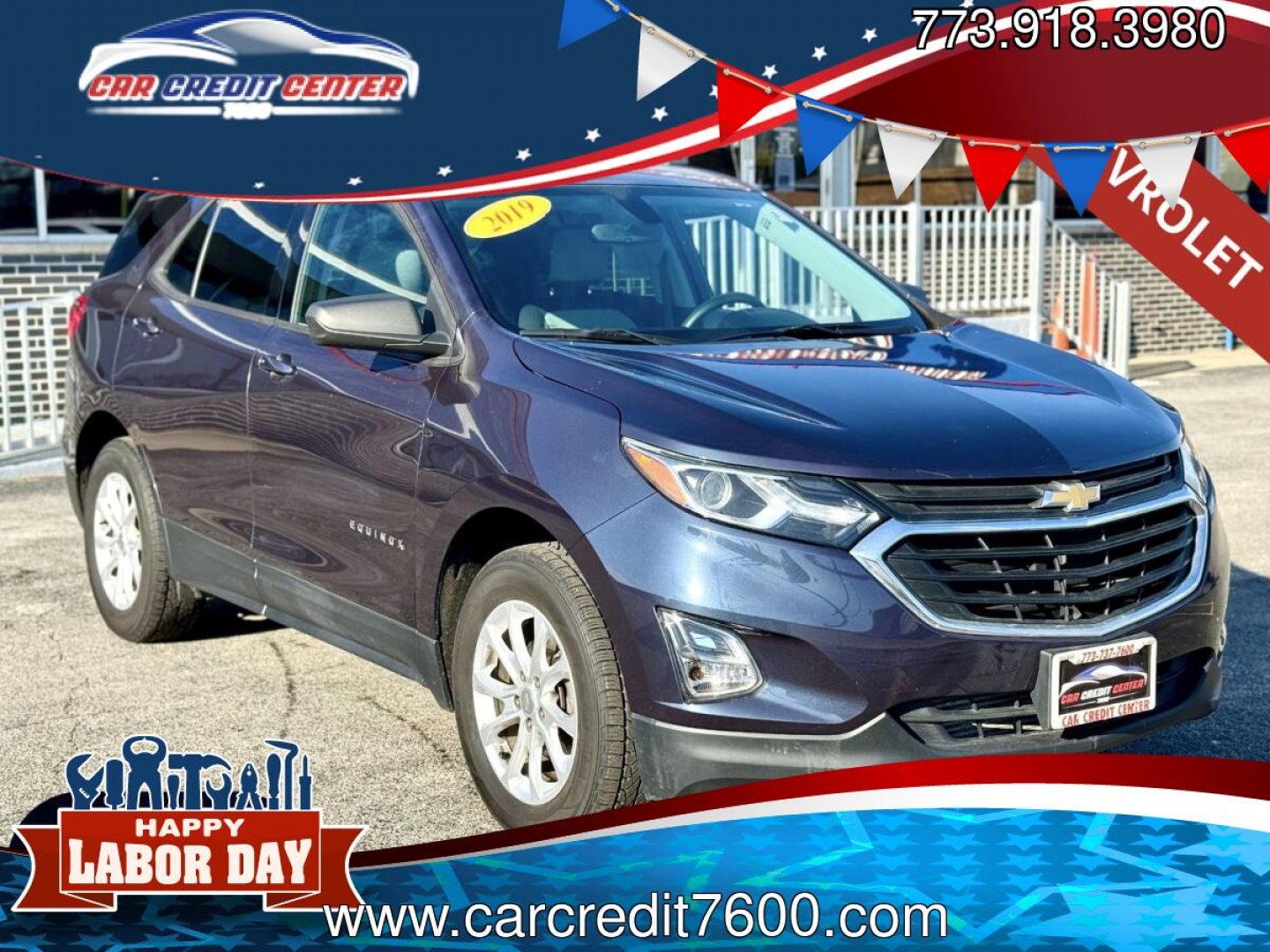2019 BLUE Chevrolet Equinox LT AWD (3GNAXSEV0KS) with an 1.5L L4 DOHC 16V TURBO engine, 6A transmission, located at 7600 S Western Ave., Chicago, IL, 60620, (773) 918-3980, 0.000000, 0.000000- Photo#0