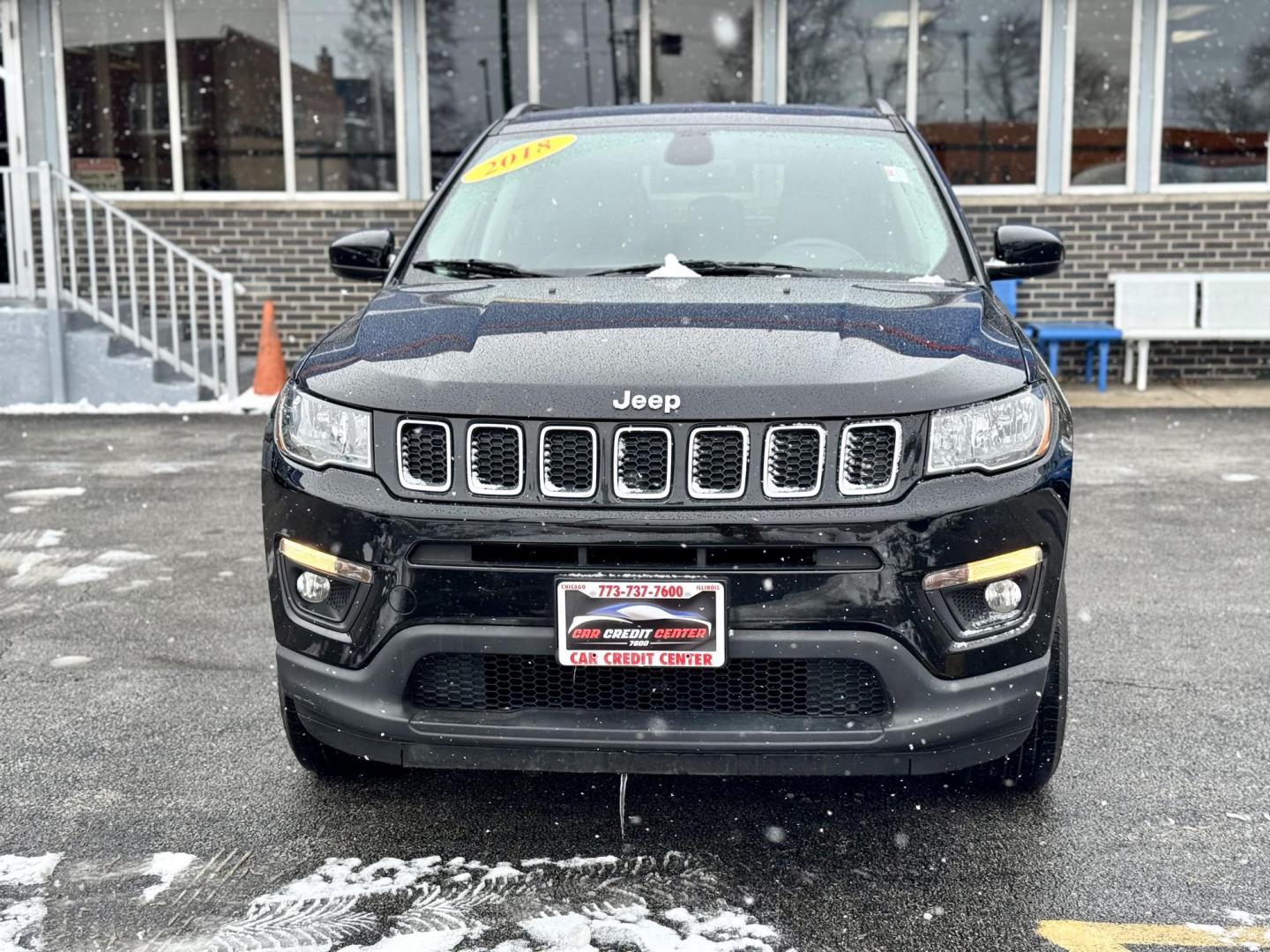 2018 BLACK Jeep Compass Sport 4WD (3C4NJDBB1JT) with an 2.4L L4 DOHC 16V engine, located at 7600 S Western Ave., Chicago, IL, 60620, (773) 918-3980, 0.000000, 0.000000 - Photo#1