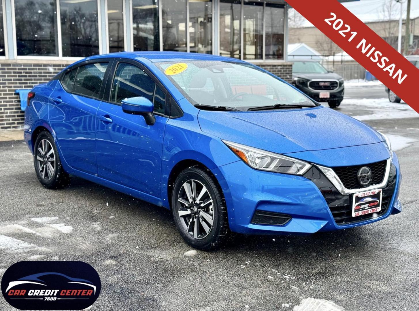 2021 BLUE Nissan Versa SV (3N1CN8EV0ML) with an 1.6L L4 DOHC 16V engine, CVT transmission, located at 7600 S Western Ave., Chicago, IL, 60620, (773) 918-3980, 0.000000, 0.000000 - Photo#0