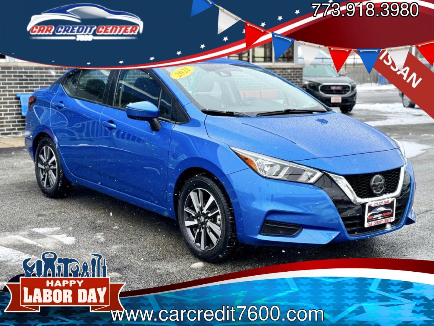 2021 BLUE Nissan Versa SV (3N1CN8EV0ML) with an 1.6L L4 DOHC 16V engine, CVT transmission, located at 7600 S Western Ave., Chicago, IL, 60620, (773) 918-3980, 0.000000, 0.000000- Photo#0