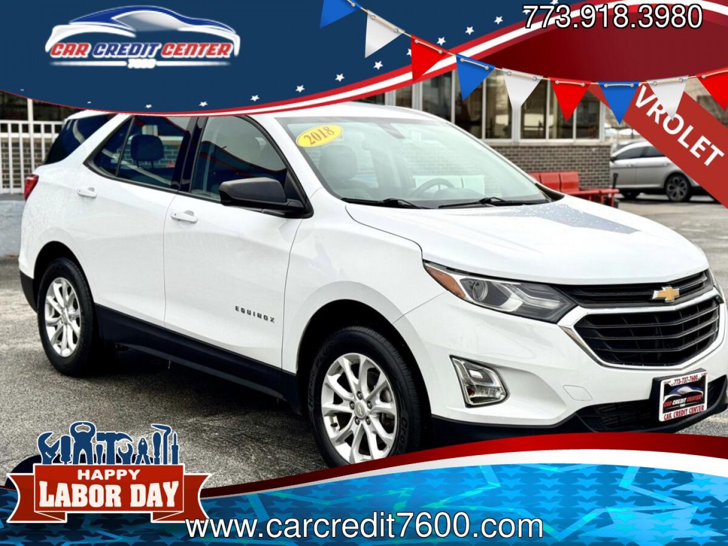 2018 WHITE Chevrolet Equinox LS AWD (2GNAXREV2J6) with an 1.5L L4 DIR DOHC 16V TURBO engine, 6A transmission, located at 7600 S Western Ave., Chicago, IL, 60620, (773) 918-3980, 0.000000, 0.000000- Photo#0