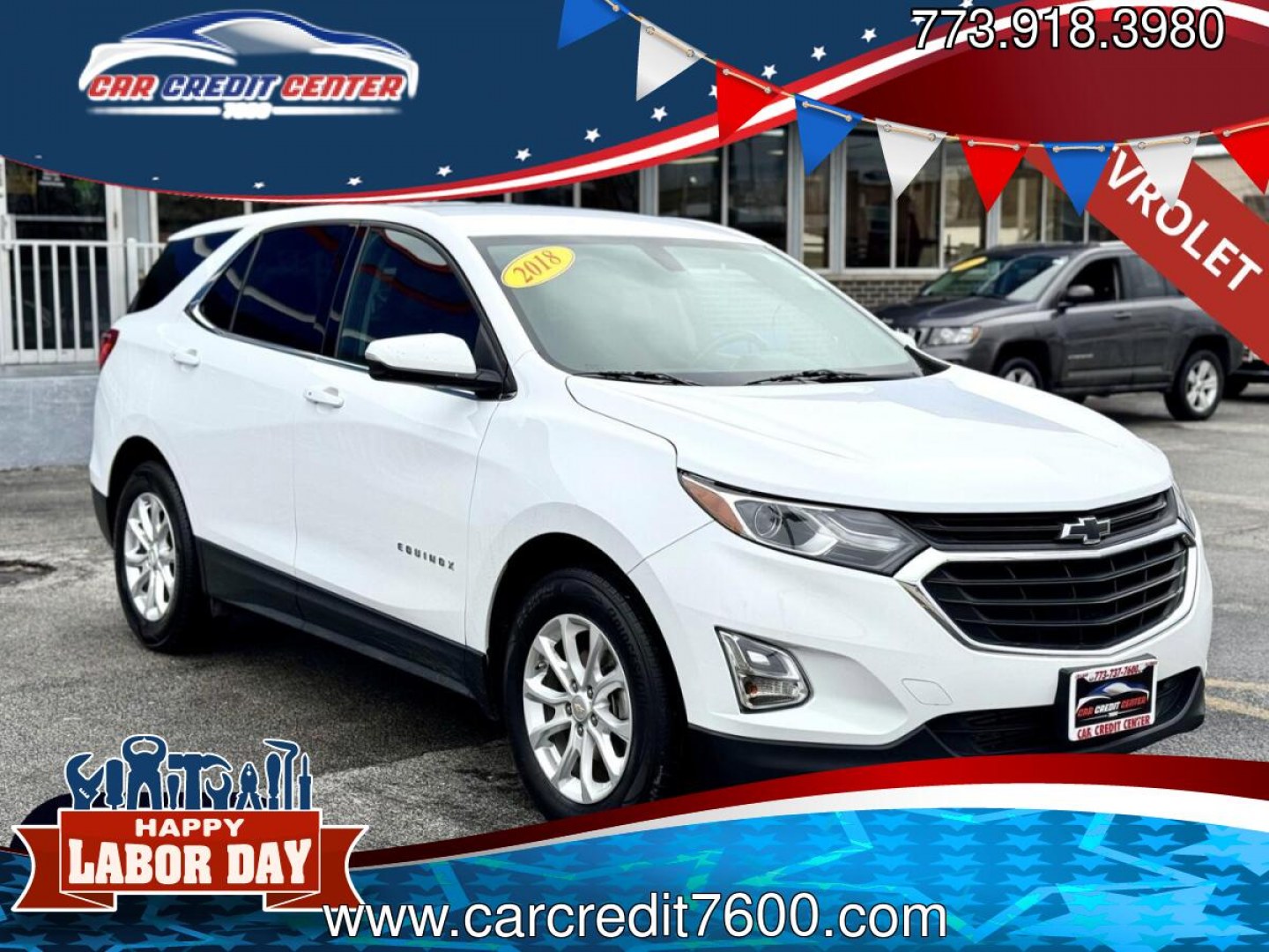 2018 WHITE Chevrolet Equinox LT 2WD (2GNAXJEVXJ6) with an 1.5L L4 DIR DOHC 16V TURBO engine, 6A transmission, located at 7600 S Western Ave., Chicago, IL, 60620, (773) 918-3980, 0.000000, 0.000000- Photo#0