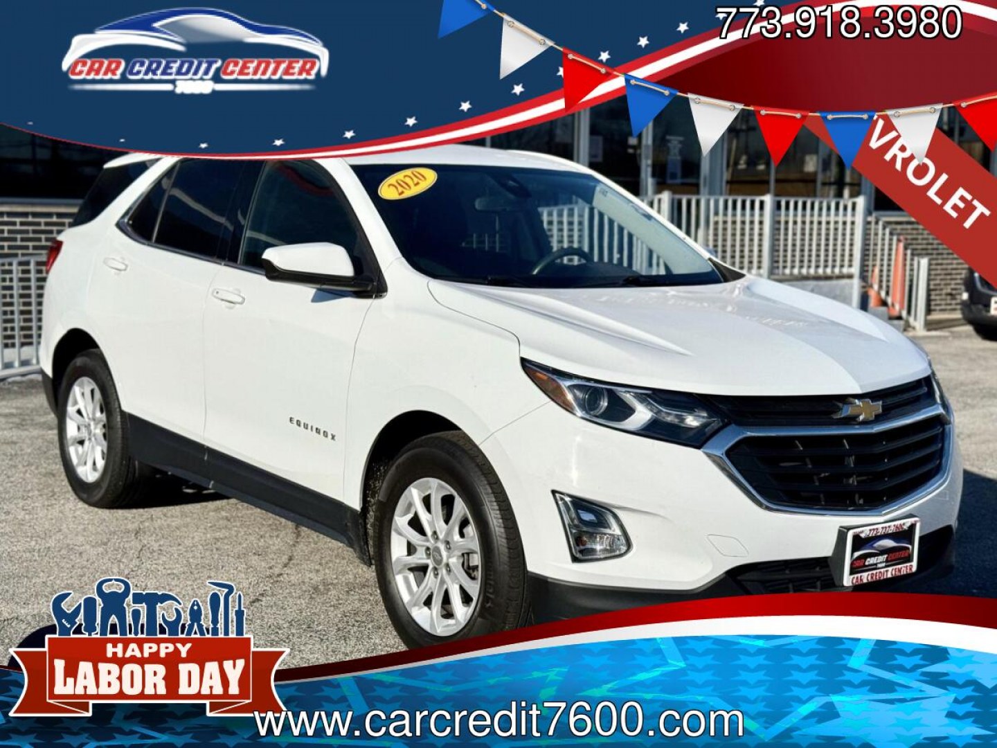 2020 WHITE Chevrolet Equinox LT 2WD (3GNAXKEV1LS) with an 1.5L L4 DIR DOHC 16V TURBO engine, 6A transmission, located at 7600 S Western Ave., Chicago, IL, 60620, (773) 918-3980, 0.000000, 0.000000- Photo#0