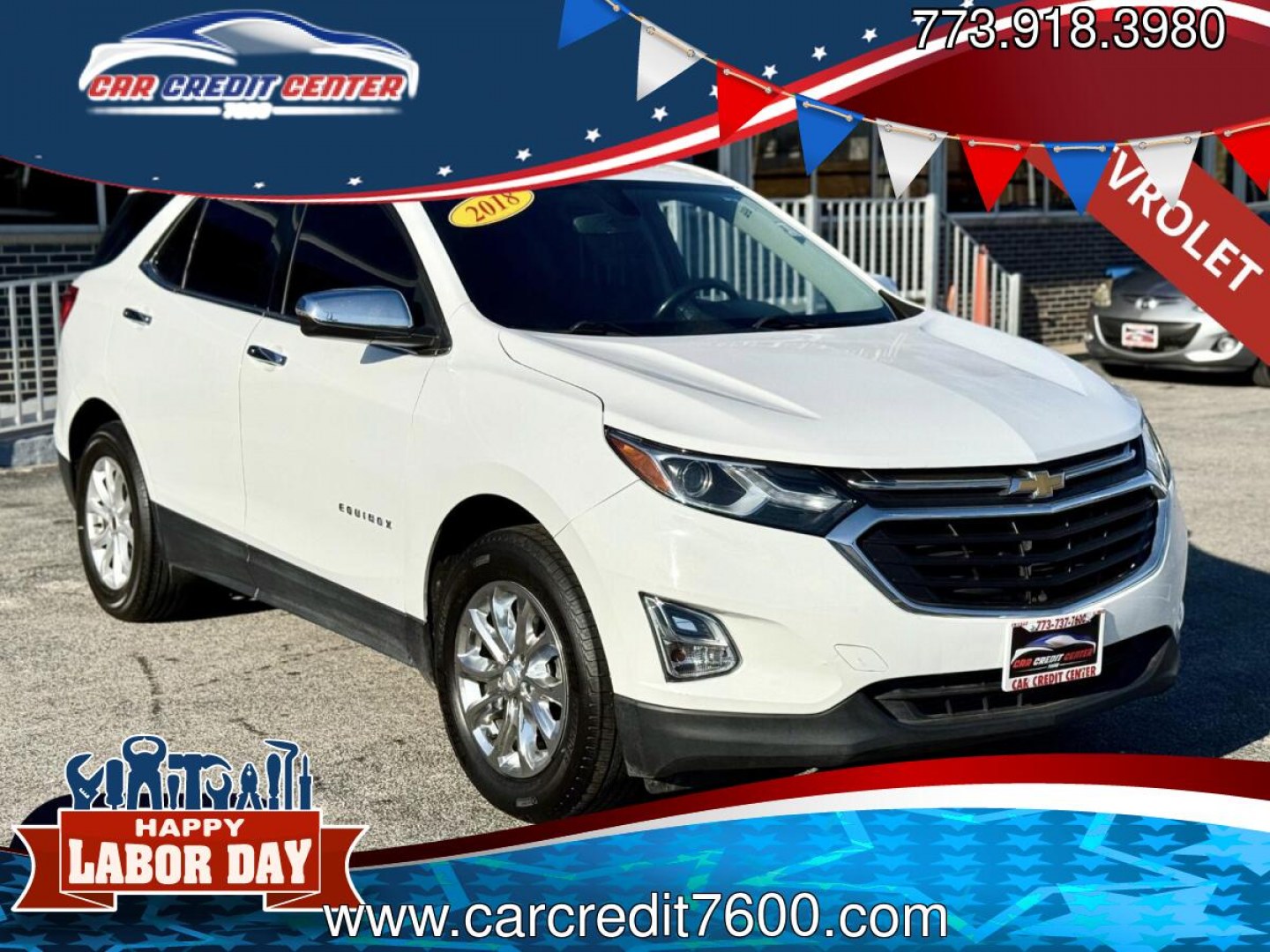 2018 WHITE Chevrolet Equinox LT 2WD (3GNAXJEVXJL) with an 1.5L L4 DIR DOHC 16V TURBO engine, 6A transmission, located at 7600 S Western Ave., Chicago, IL, 60620, (773) 918-3980, 0.000000, 0.000000- Photo#0