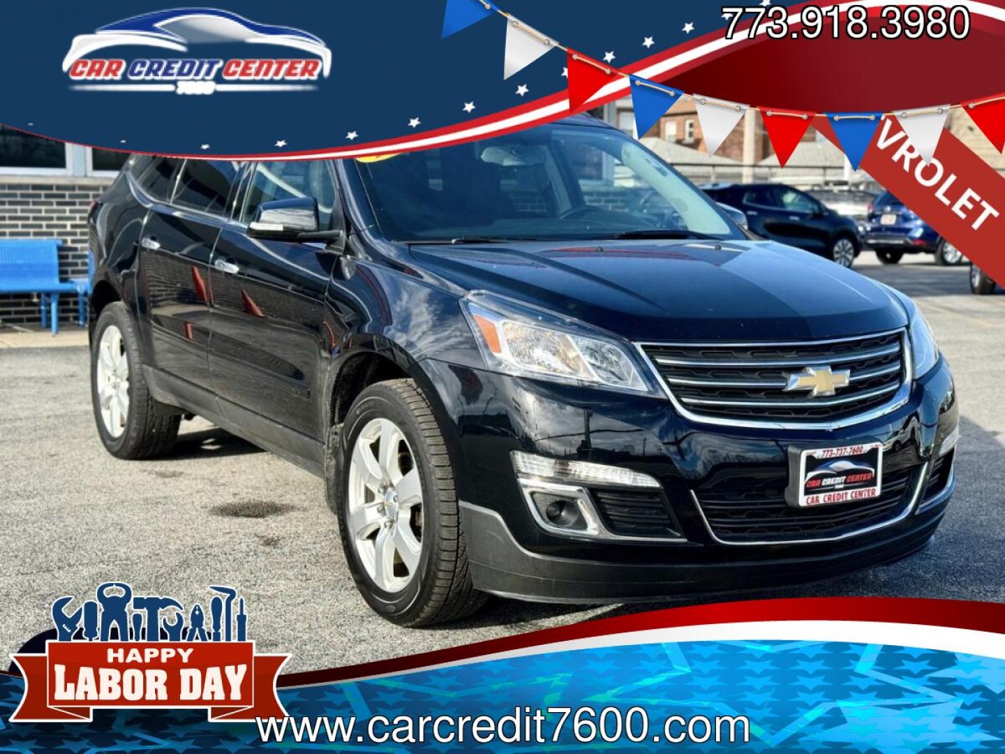 2016 BLACK Chevrolet Traverse 1LT AWD (1GNKVGKD4GJ) with an 3.6L V6 DOHC 24V engine, 6A transmission, located at 7600 S Western Ave., Chicago, IL, 60620, (773) 918-3980, 0.000000, 0.000000- Photo#0