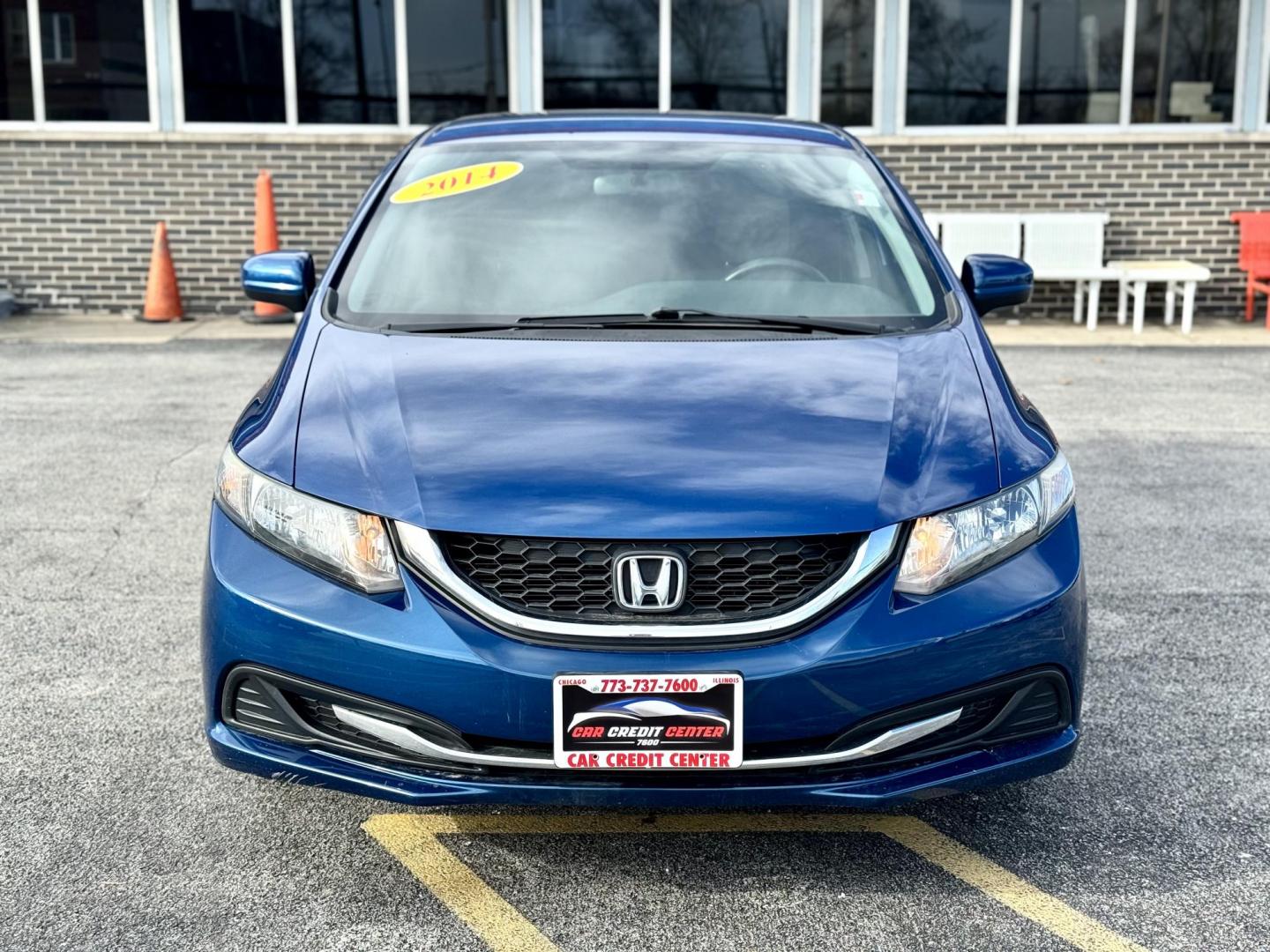 2014 BLUE Honda Civic LX Sedan CVT (19XFB2F5XEE) with an 1.8L L4 SOHC 16V engine, Continuously Variable Transmission transmission, located at 7600 S Western Ave., Chicago, IL, 60620, (773) 918-3980, 0.000000, 0.000000 - Photo#1