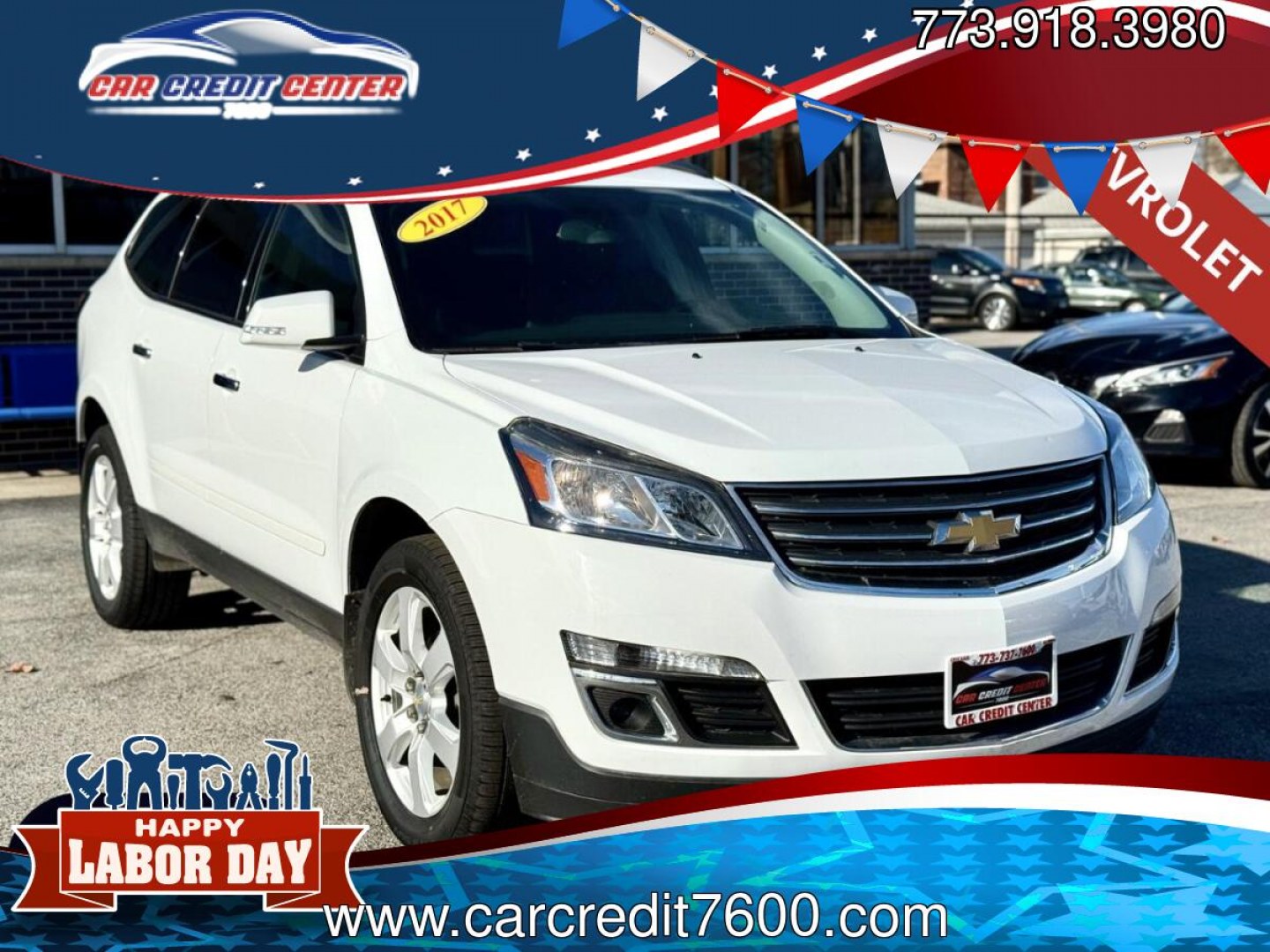 2017 WHITE Chevrolet Traverse 1LT FWD (1GNKRGKDXHJ) with an 3.6L V6 DOHC 24V engine, 6A transmission, located at 7600 S Western Ave., Chicago, IL, 60620, (773) 918-3980, 0.000000, 0.000000- Photo#0