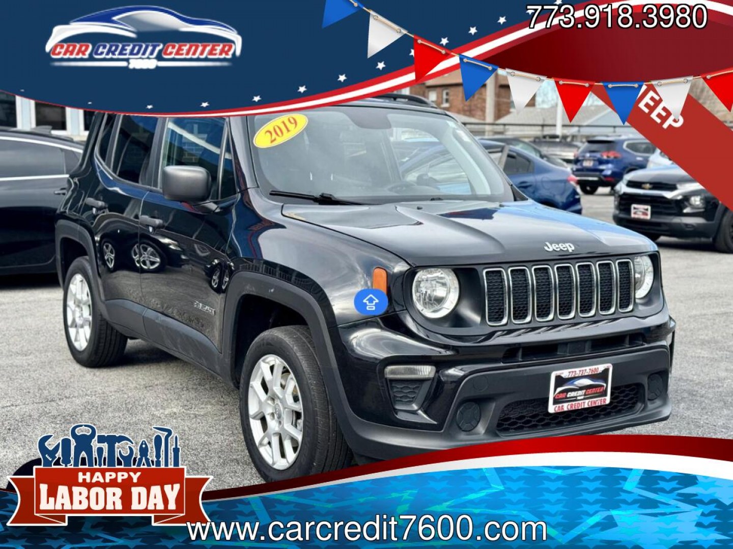 2019 BLACK Jeep Renegade Sport 4WD (ZACNJBAB6KP) with an 2.4L L4 DOHC 16V engine, 6M transmission, located at 7600 S Western Ave., Chicago, IL, 60620, (773) 918-3980, 0.000000, 0.000000- Photo#0