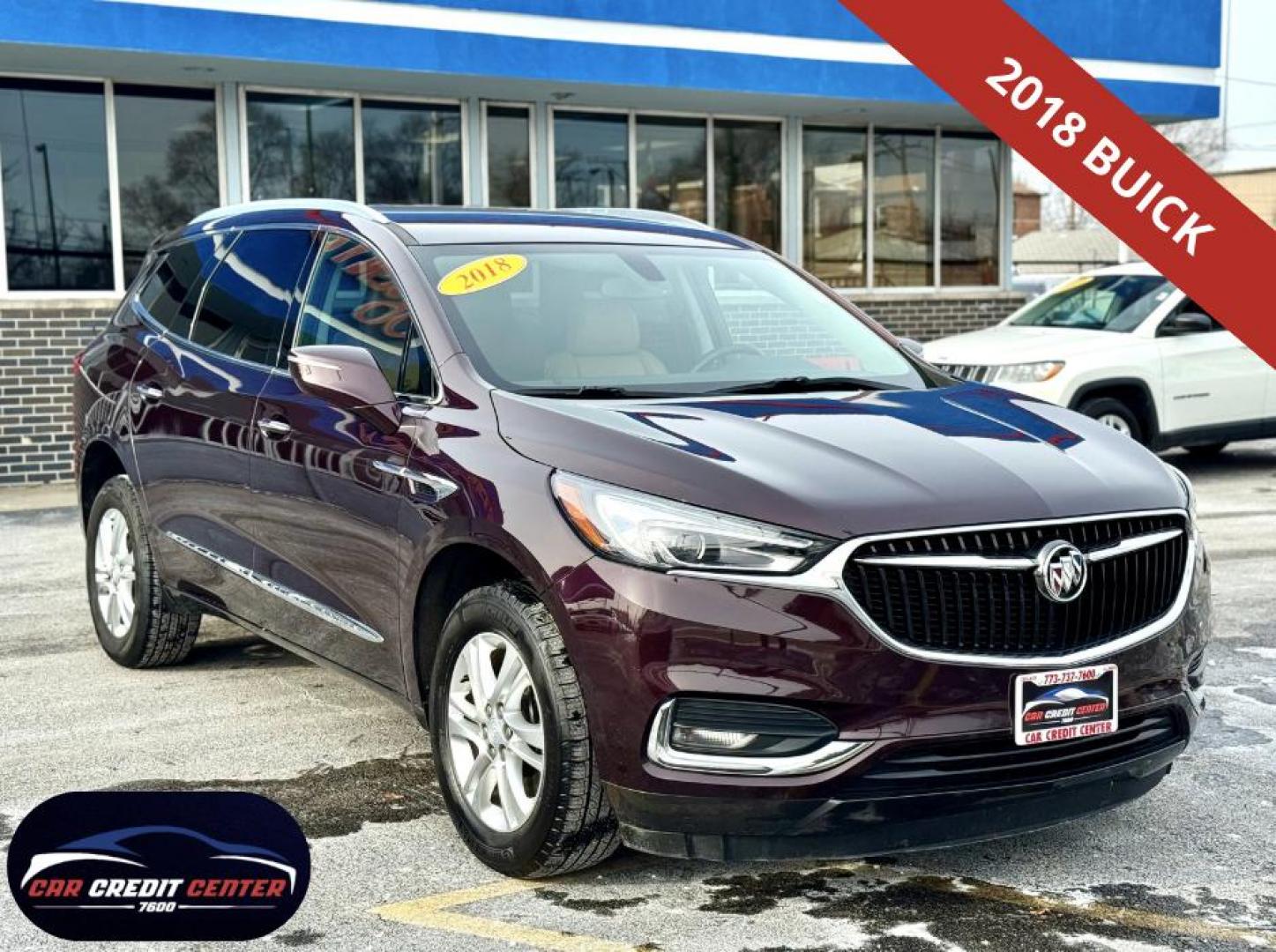 2018 BURGUNDY Buick Enclave Essence AWD (5GAEVAKW6JJ) with an 3.6L V6 DOHC 24V engine, 9A transmission, located at 7600 S Western Ave., Chicago, IL, 60620, (773) 918-3980, 0.000000, 0.000000 - Photo#0