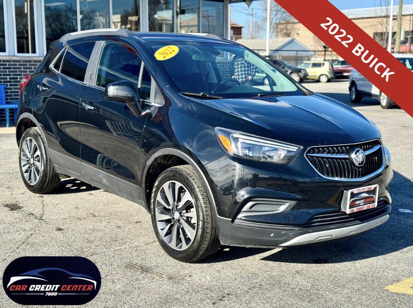2022 BLACK Buick Encore Preferred AWD (KL4CJESM9NB) with an 1.4L L4 DOHC 16V TURBO engine, 6A transmission, located at 7600 S Western Ave., Chicago, IL, 60620, (773) 918-3980, 0.000000, 0.000000 - Photo#0