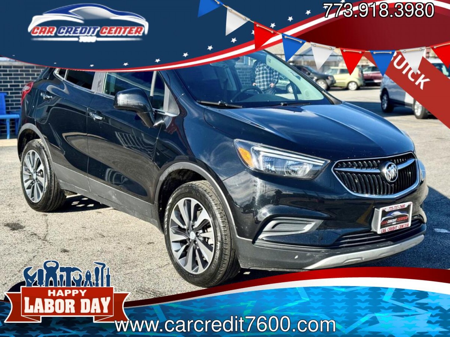 2022 BLACK Buick Encore Preferred AWD (KL4CJESM9NB) with an 1.4L L4 DOHC 16V TURBO engine, 6A transmission, located at 7600 S Western Ave., Chicago, IL, 60620, (773) 918-3980, 0.000000, 0.000000- Photo#0