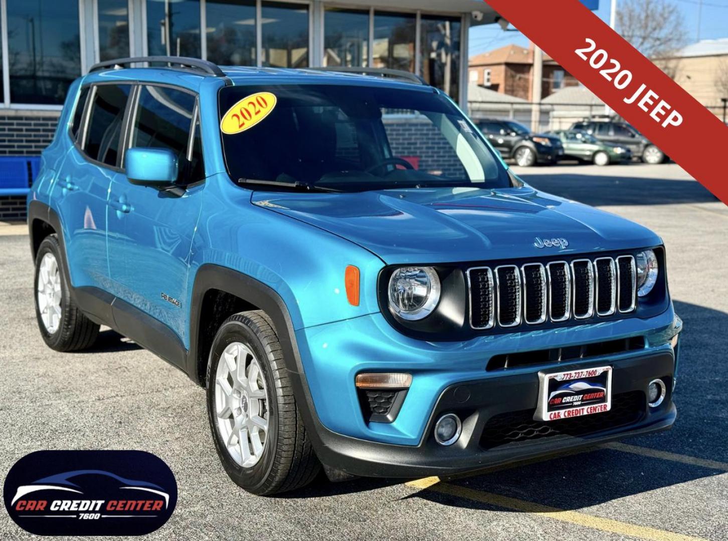 2020 TEAL Jeep Renegade Latitude (ZACNJABBXLP) with an 2.4L L4 DOHC 16V engine, 9A transmission, located at 7600 S Western Ave., Chicago, IL, 60620, (773) 918-3980, 0.000000, 0.000000 - Photo#0