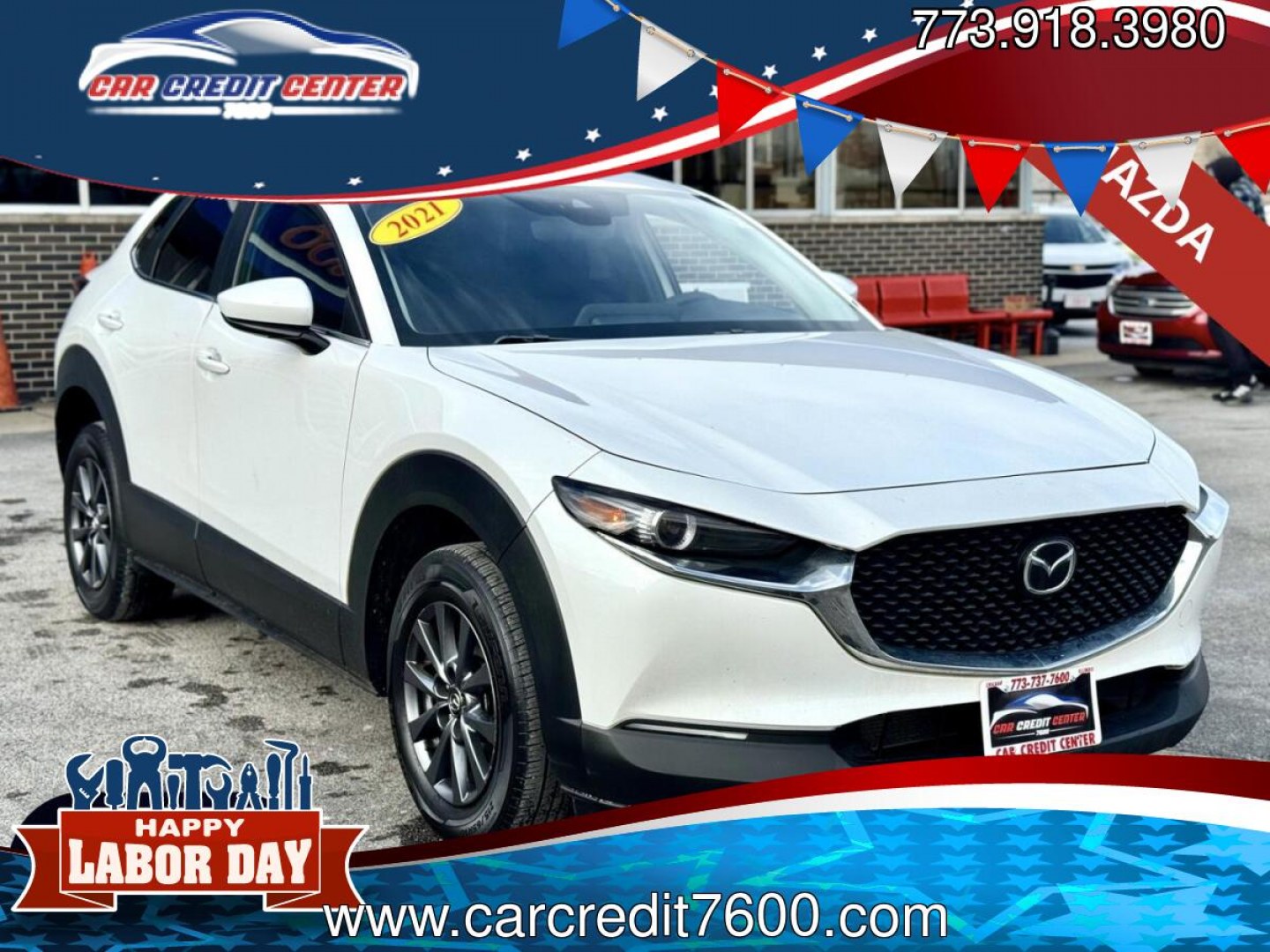 2021 WHITE Mazda CX-30 2.5S AWD (3MVDMBAL5MM) with an 2.5L L4 DOHC 16V engine, 6A transmission, located at 7600 S Western Ave., Chicago, IL, 60620, (773) 918-3980, 0.000000, 0.000000- Photo#0